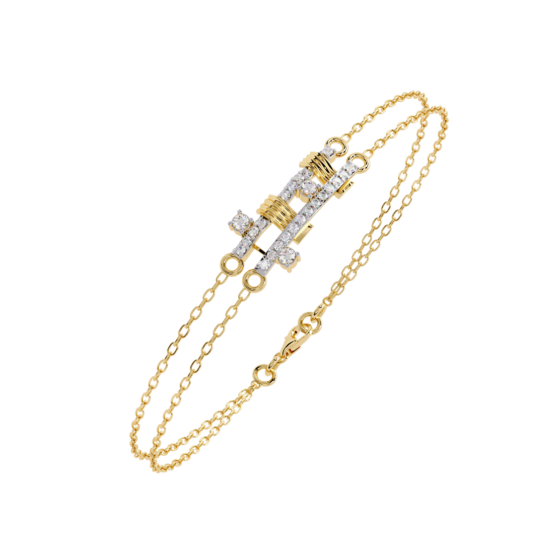 Fabulous  Bracelet With 18k Gold  Lab Grown Diamond.