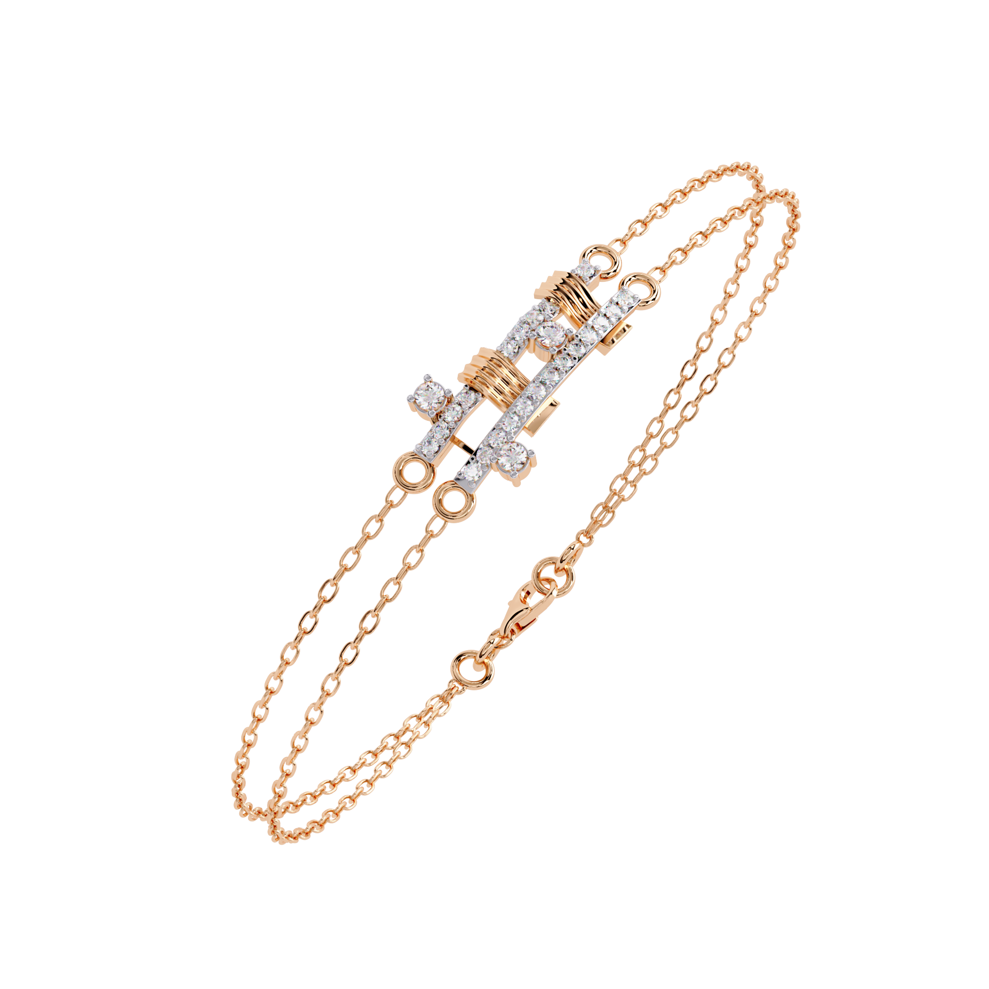 Fabulous  Bracelet With 18k Gold  Lab Grown Diamond.