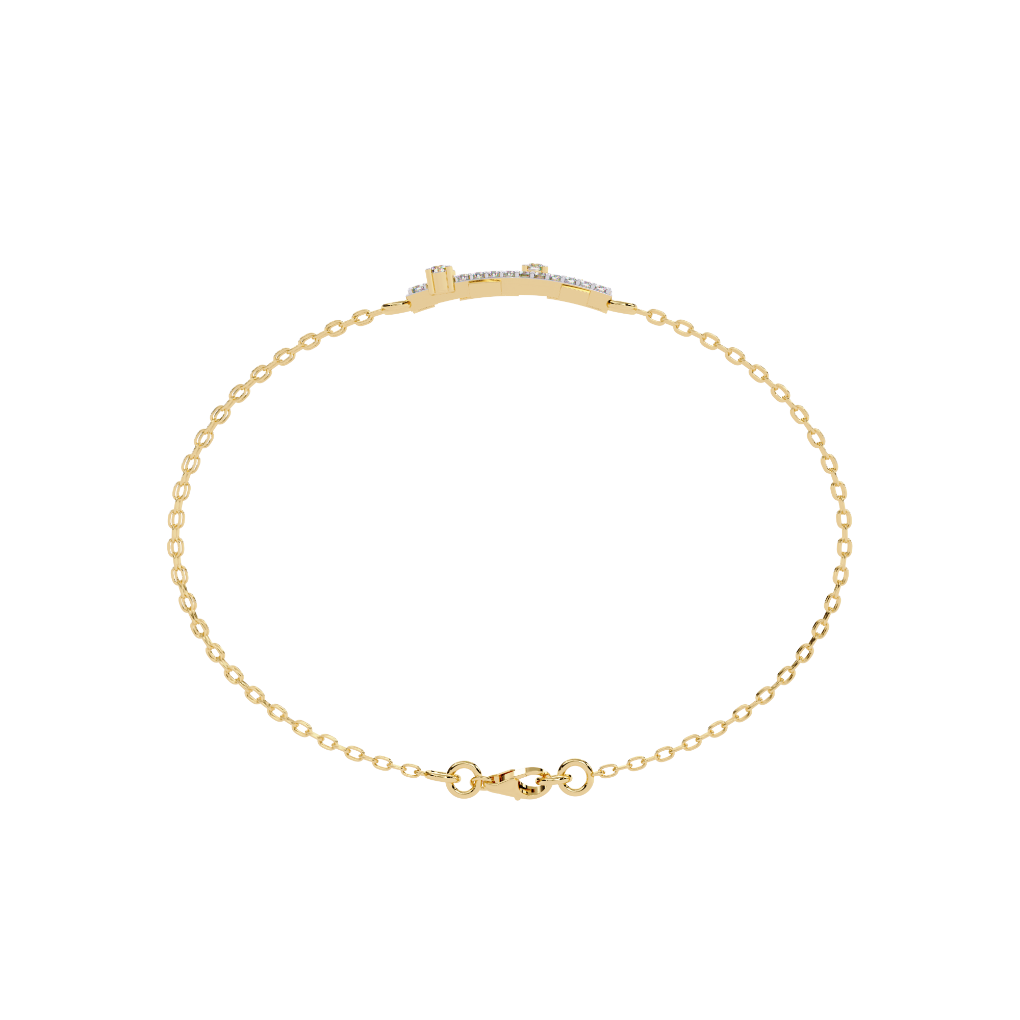 Fabulous  Bracelet With 18k Gold  Lab Grown Diamond.