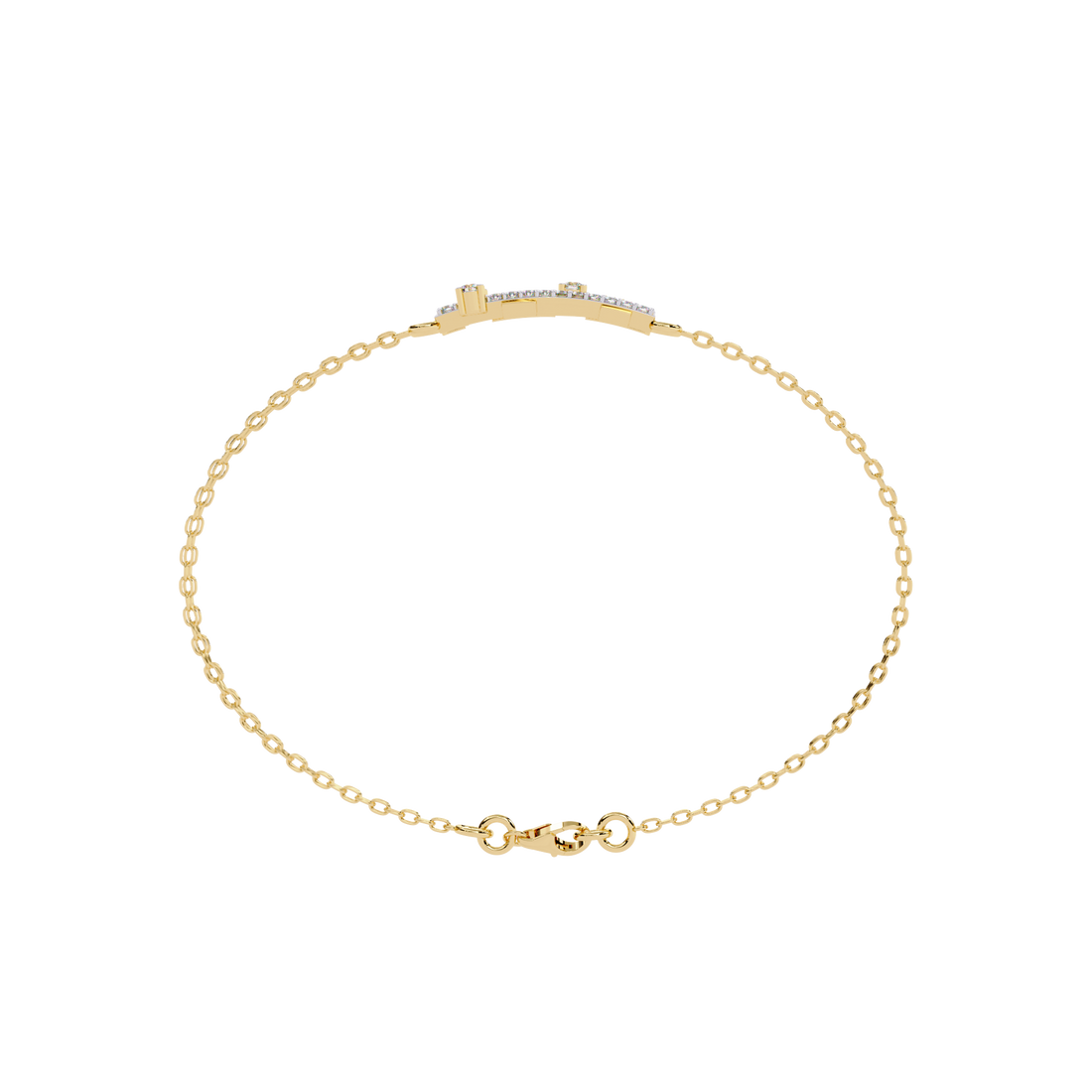 Fabulous  Bracelet With 18k Gold  Lab Grown Diamond.