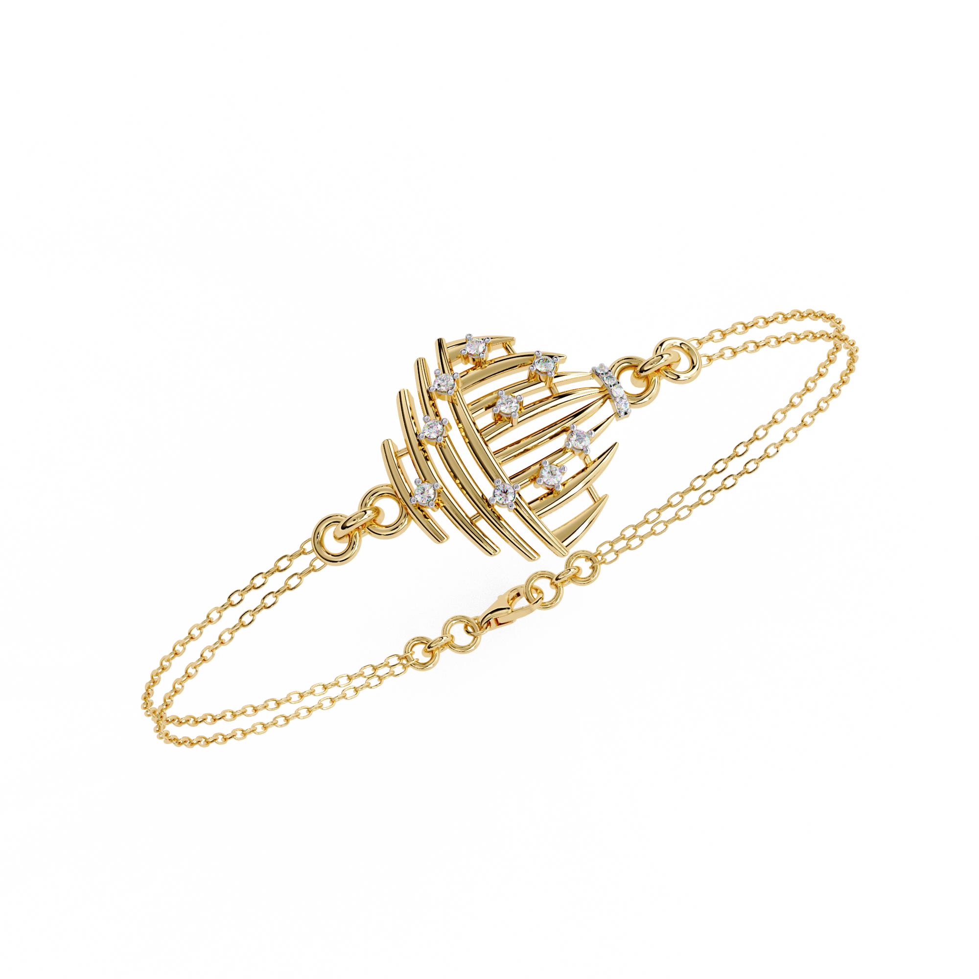 Fabulous  Bracelet With 18k Gold  Lab Grown Diamond.