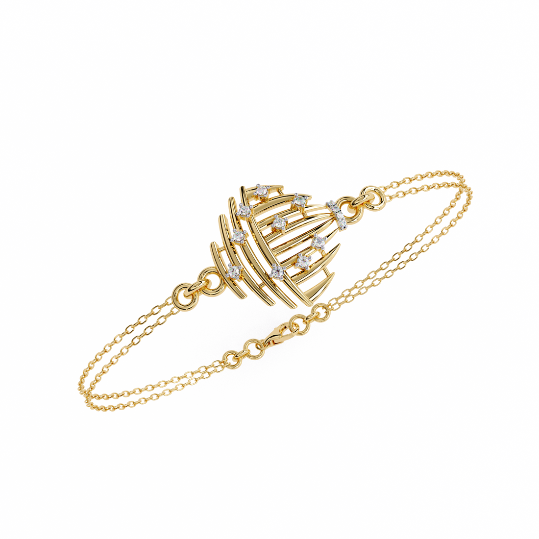 Fabulous  Bracelet With 18k Gold  Lab Grown Diamond.