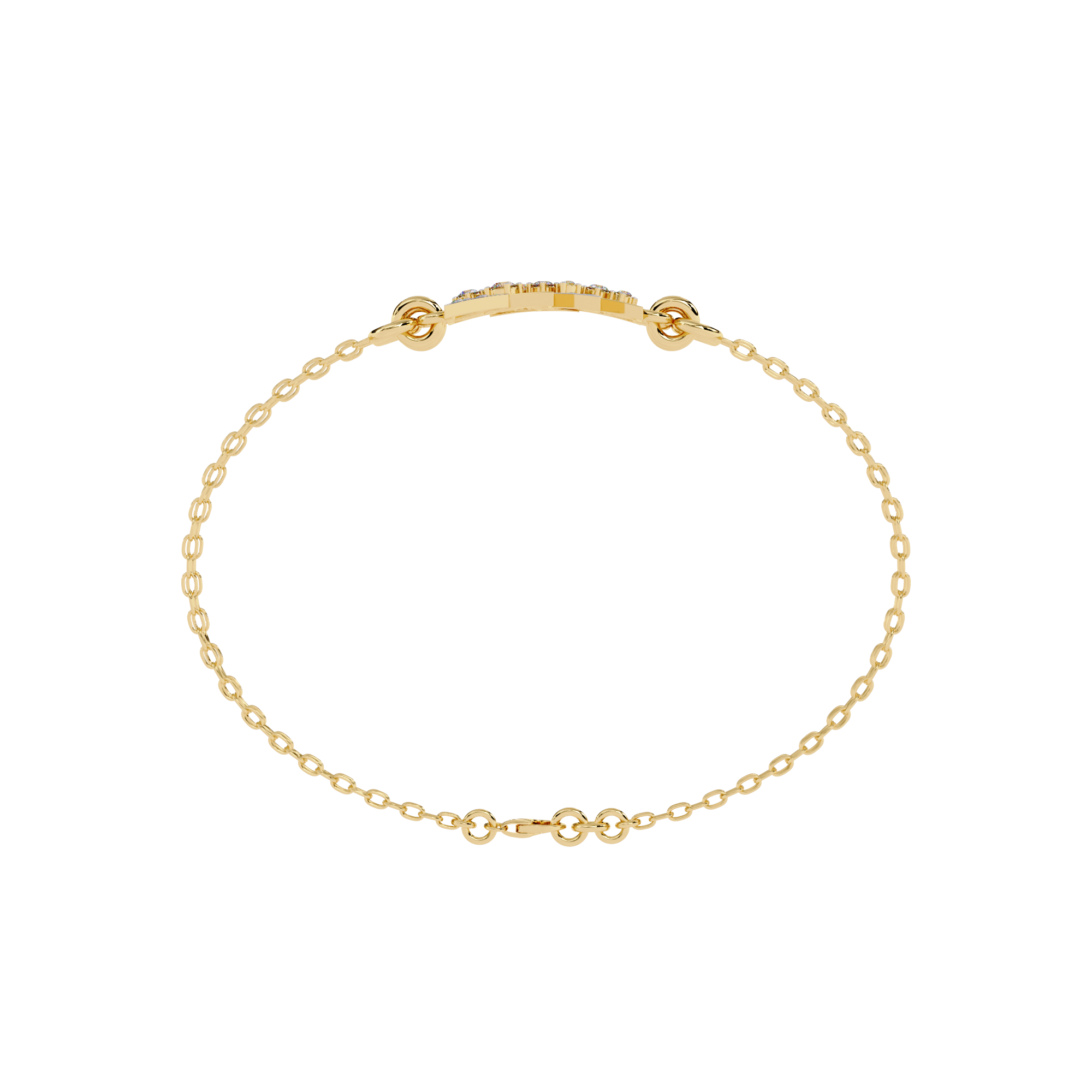 Fabulous  Bracelet With 18k Gold  Lab Grown Diamond.