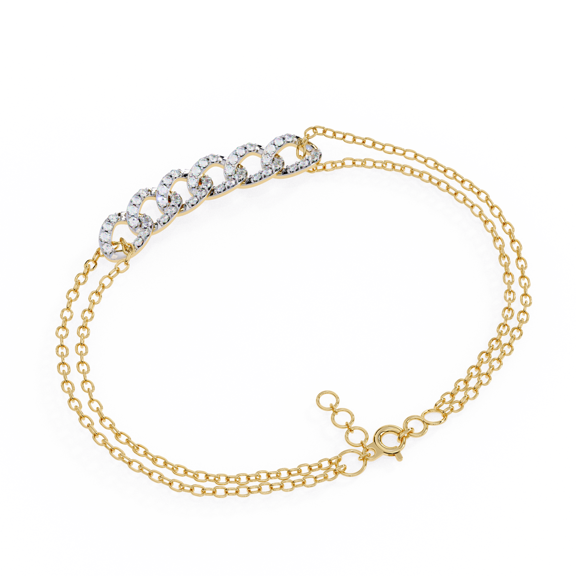 Fabulous  Bracelet With 18k Gold  Lab Grown Diamond.