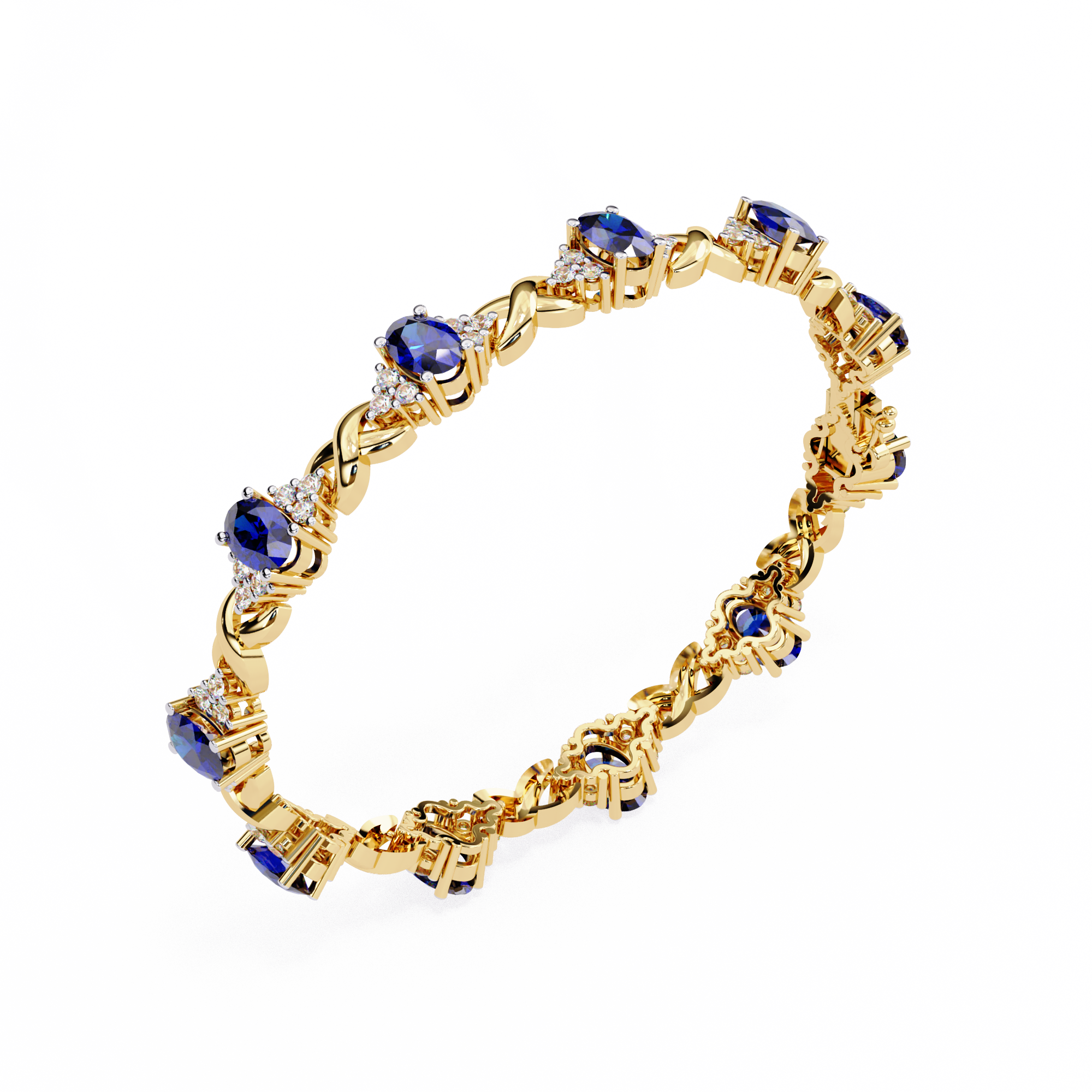 Fabulous  Bracelet With 18k Gold  Lab Grown Diamond.