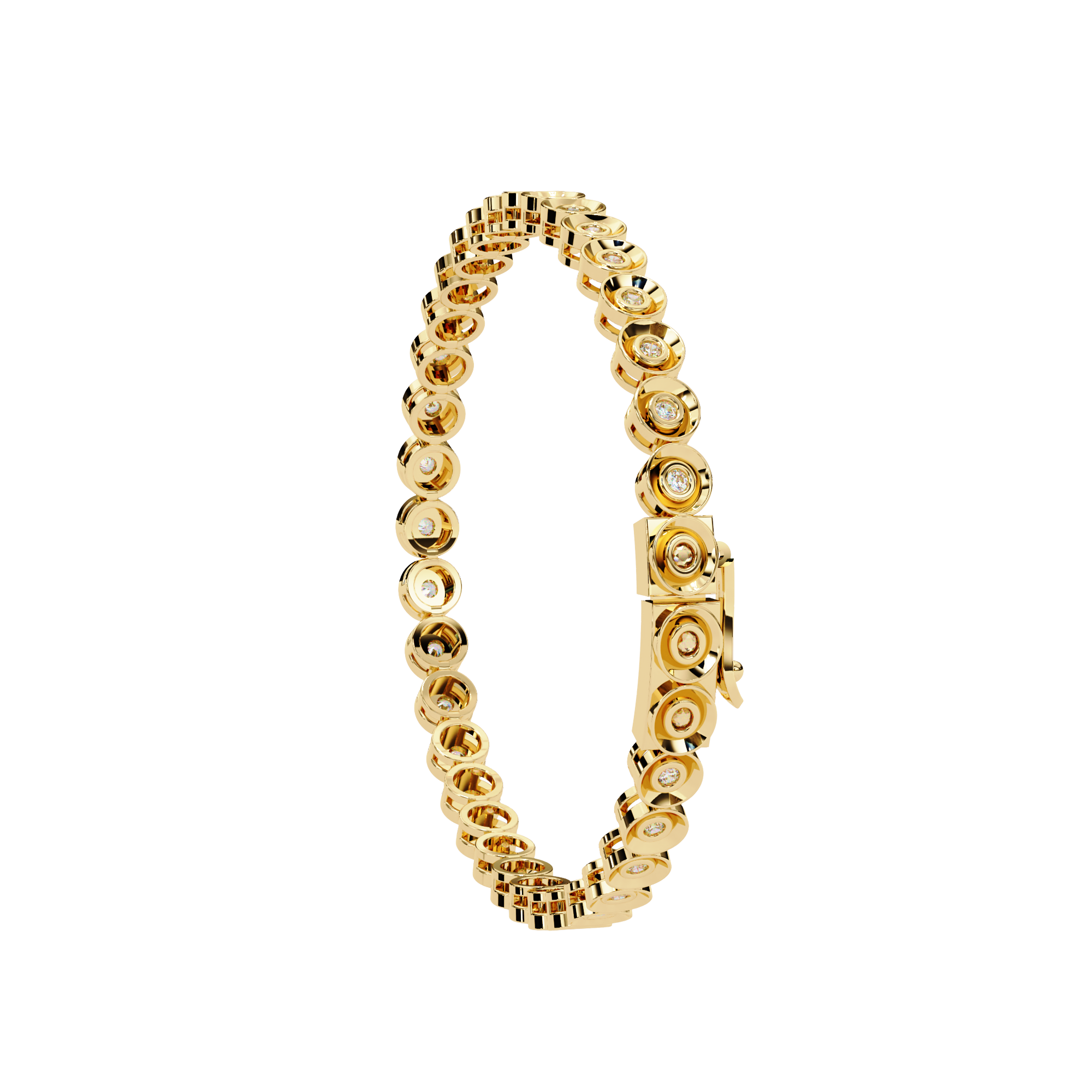 Fabulous  Bracelet With 18k Gold  Lab Grown Diamond.