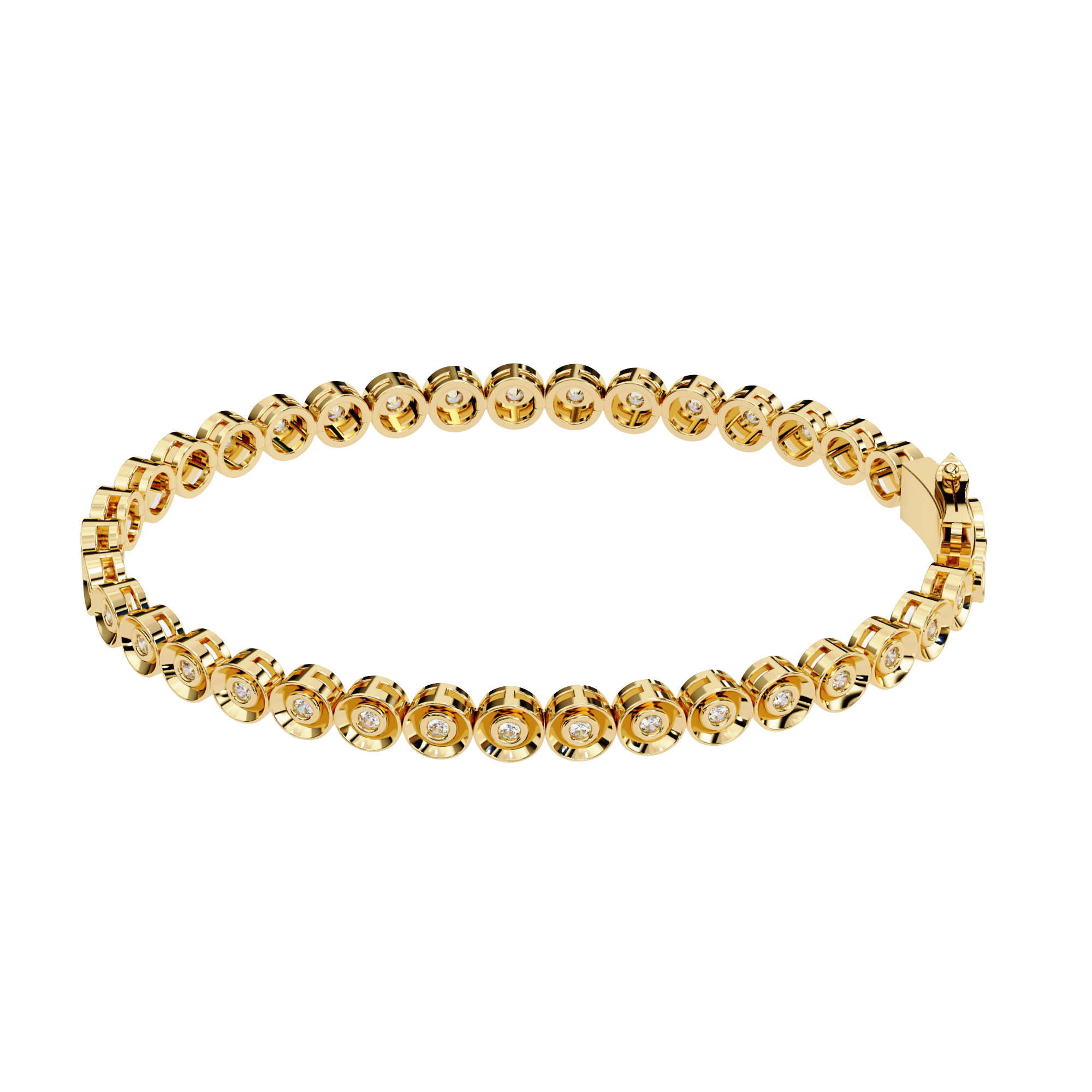 Fabulous  Bracelet With 18k Gold  Lab Grown Diamond.