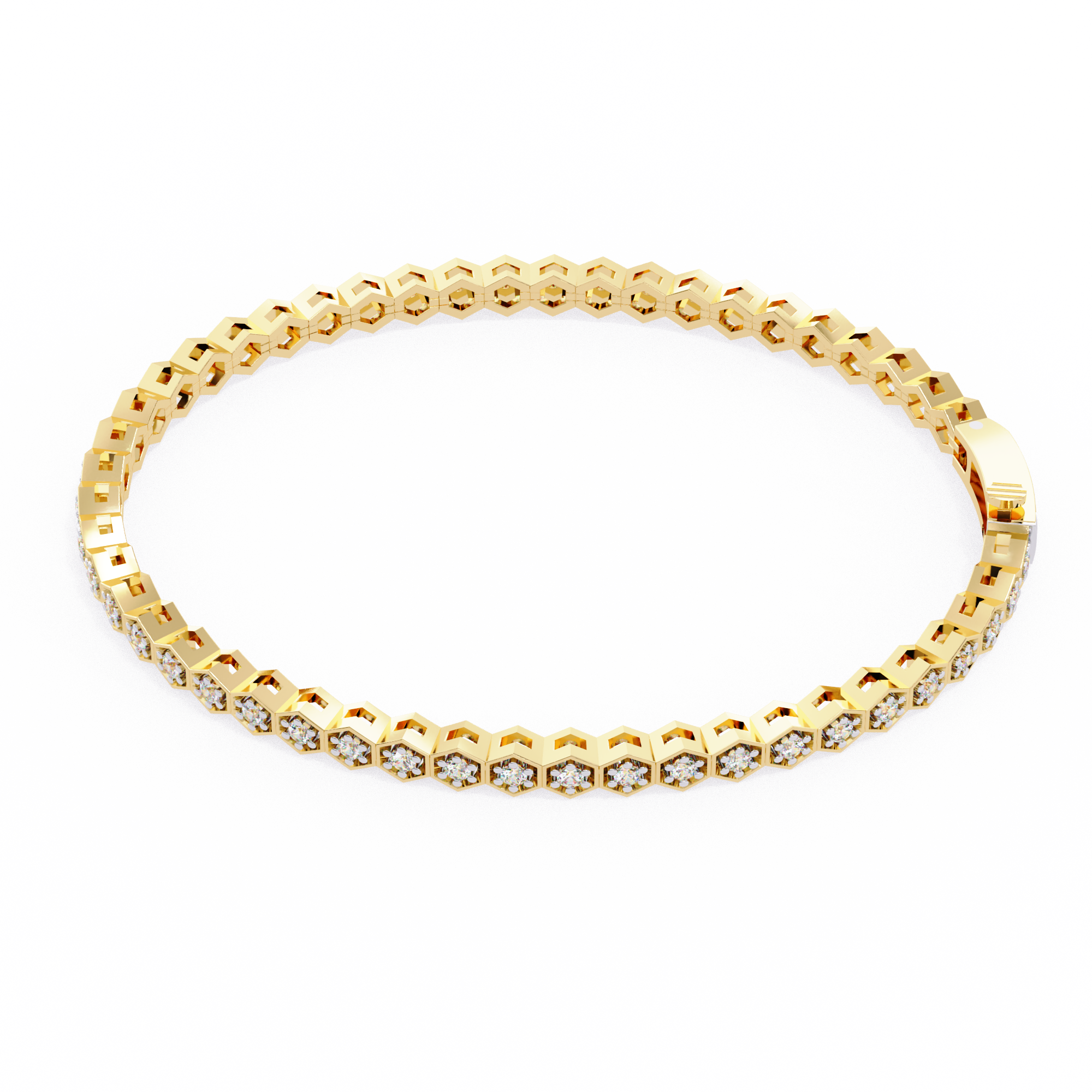 Fabulous  Bracelet With 18k Gold  Lab Grown Diamond.