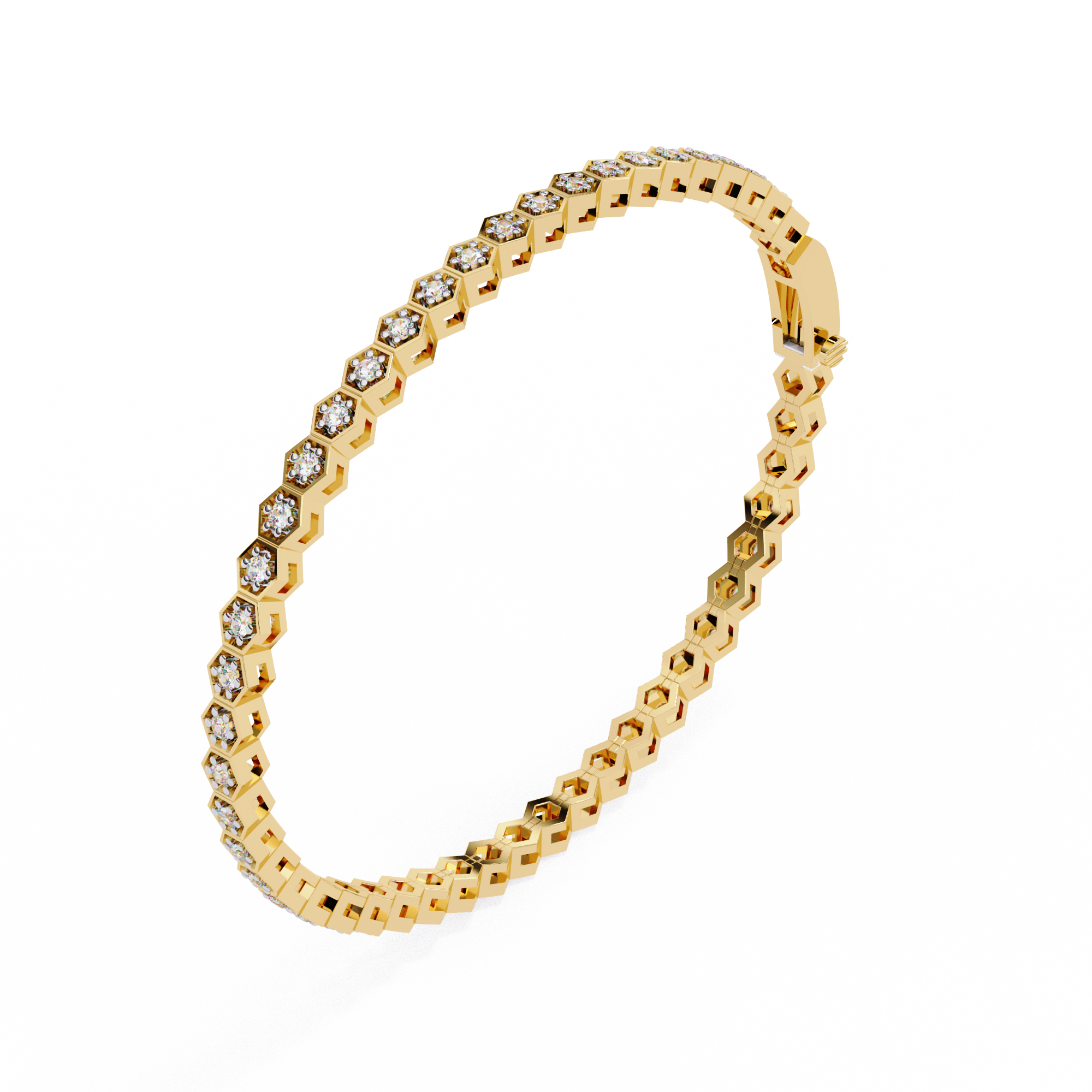 Fabulous  Bracelet With 18k Gold  Lab Grown Diamond.