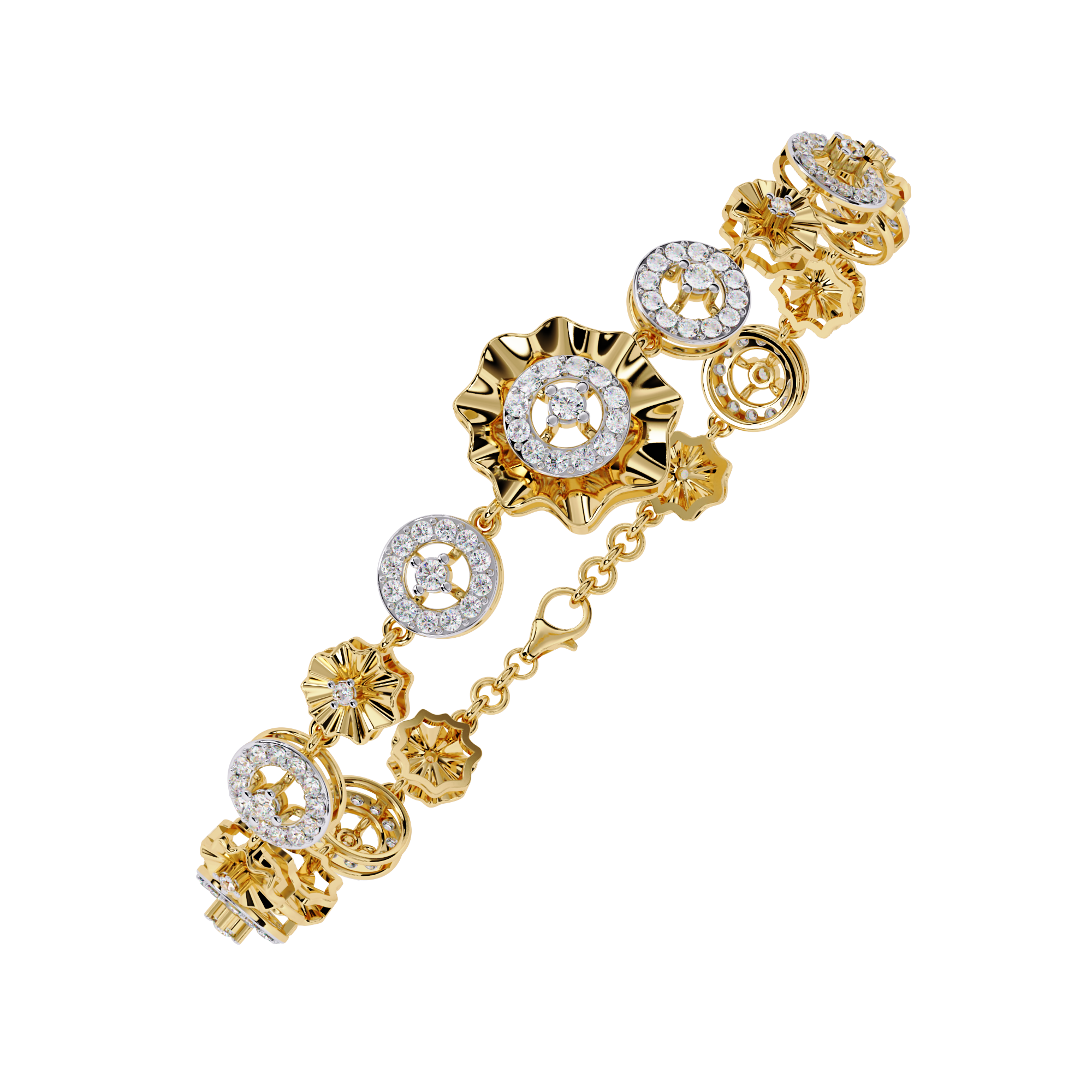 Fabulous  Bracelet With 18k Gold   Lab Grown Diamond.
