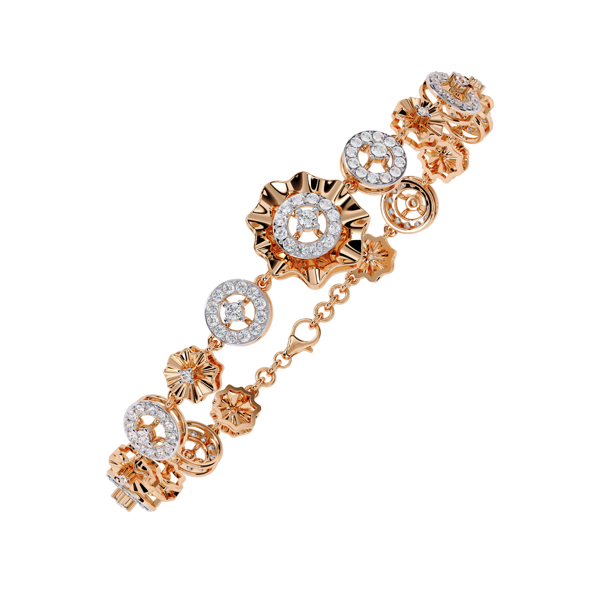 Fabulous  Bracelet With 18k Gold   Lab Grown Diamond.