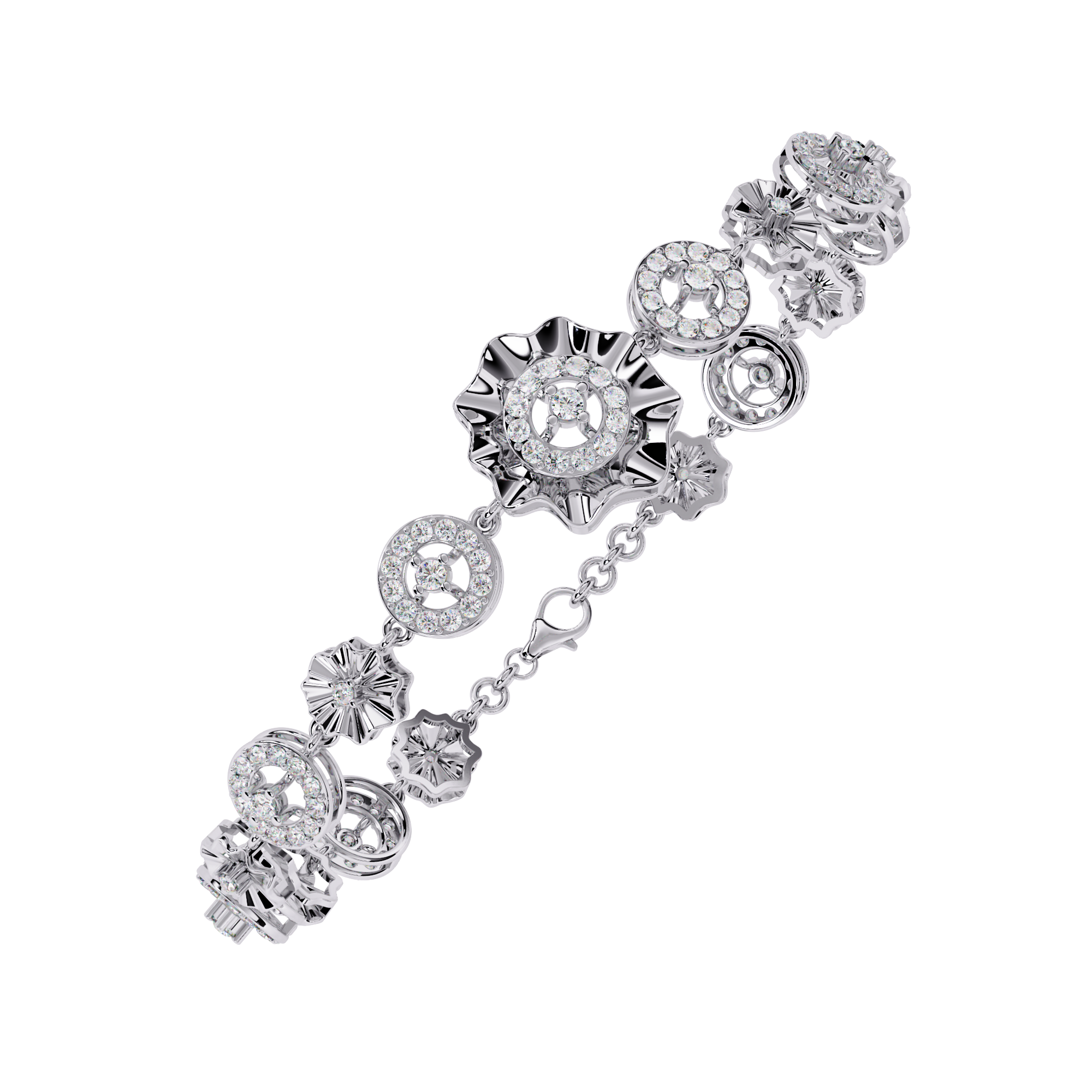 Fabulous  Bracelet With 18k Gold   Lab Grown Diamond.