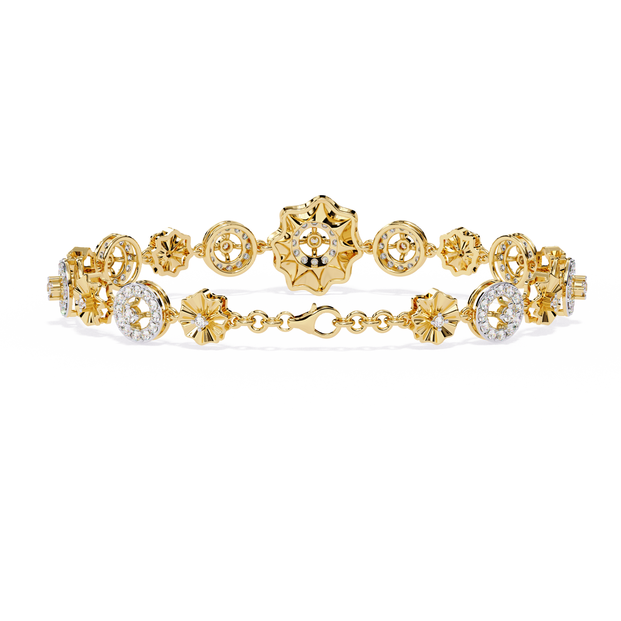 Fabulous  Bracelet With 18k Gold   Lab Grown Diamond.