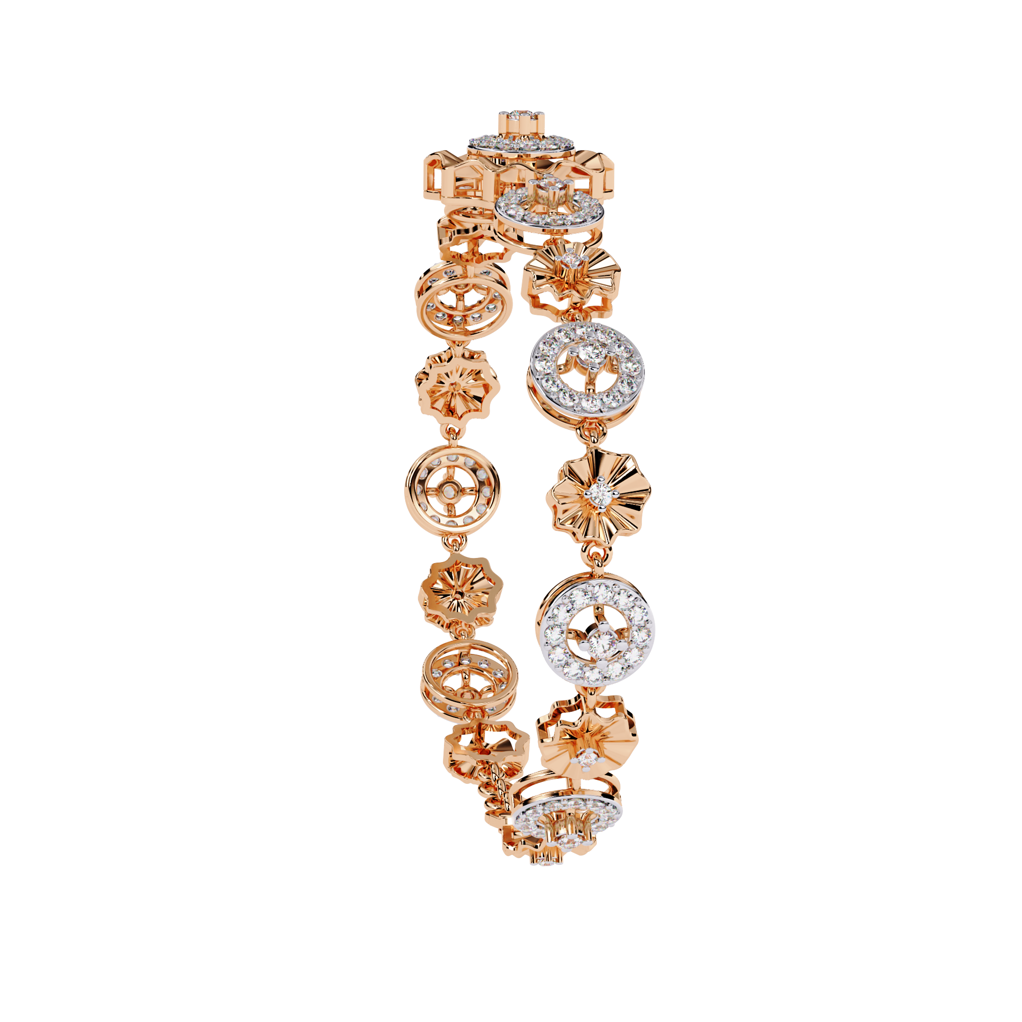 Fabulous  Bracelet With 18k Gold   Lab Grown Diamond.