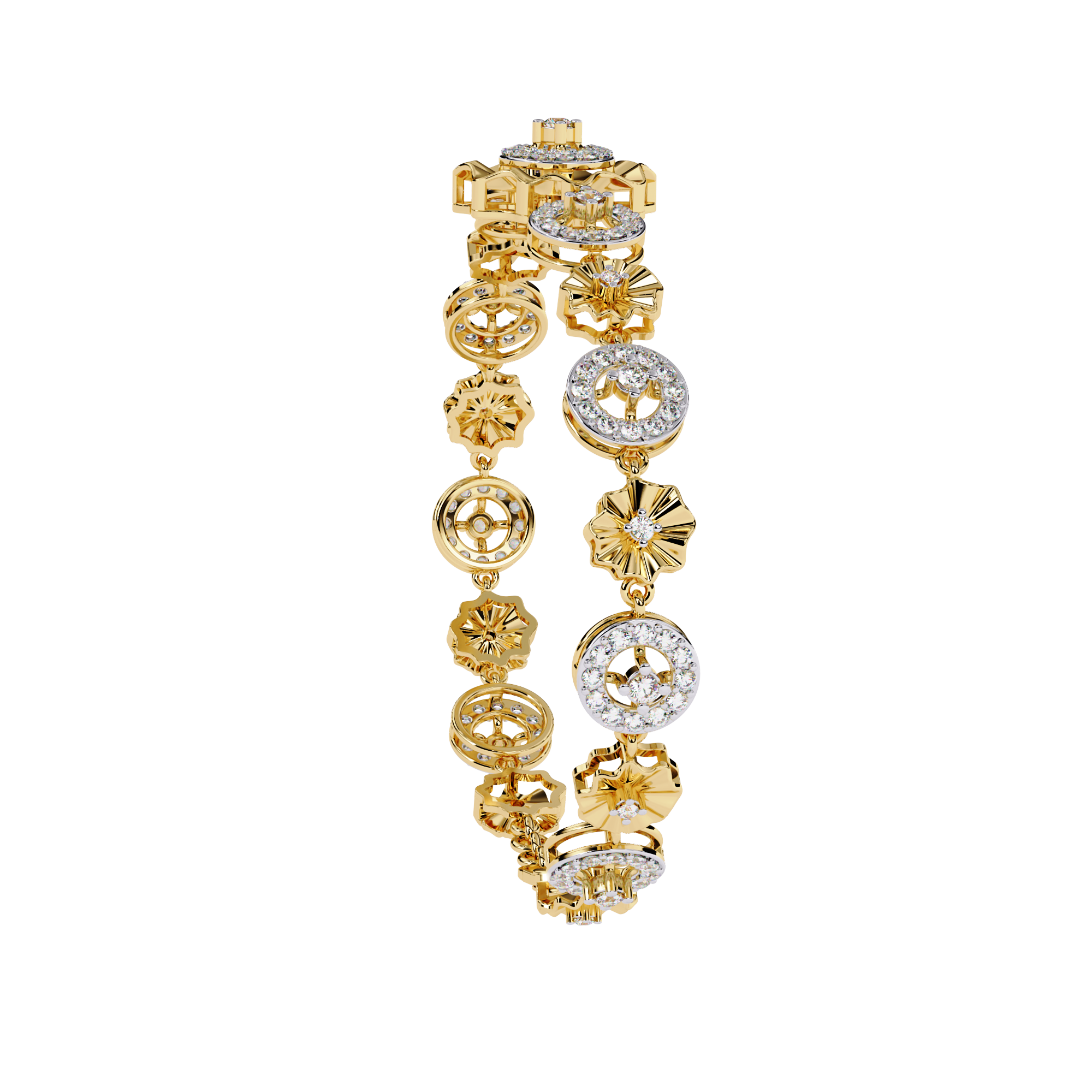 Fabulous  Bracelet With 18k Gold   Lab Grown Diamond.