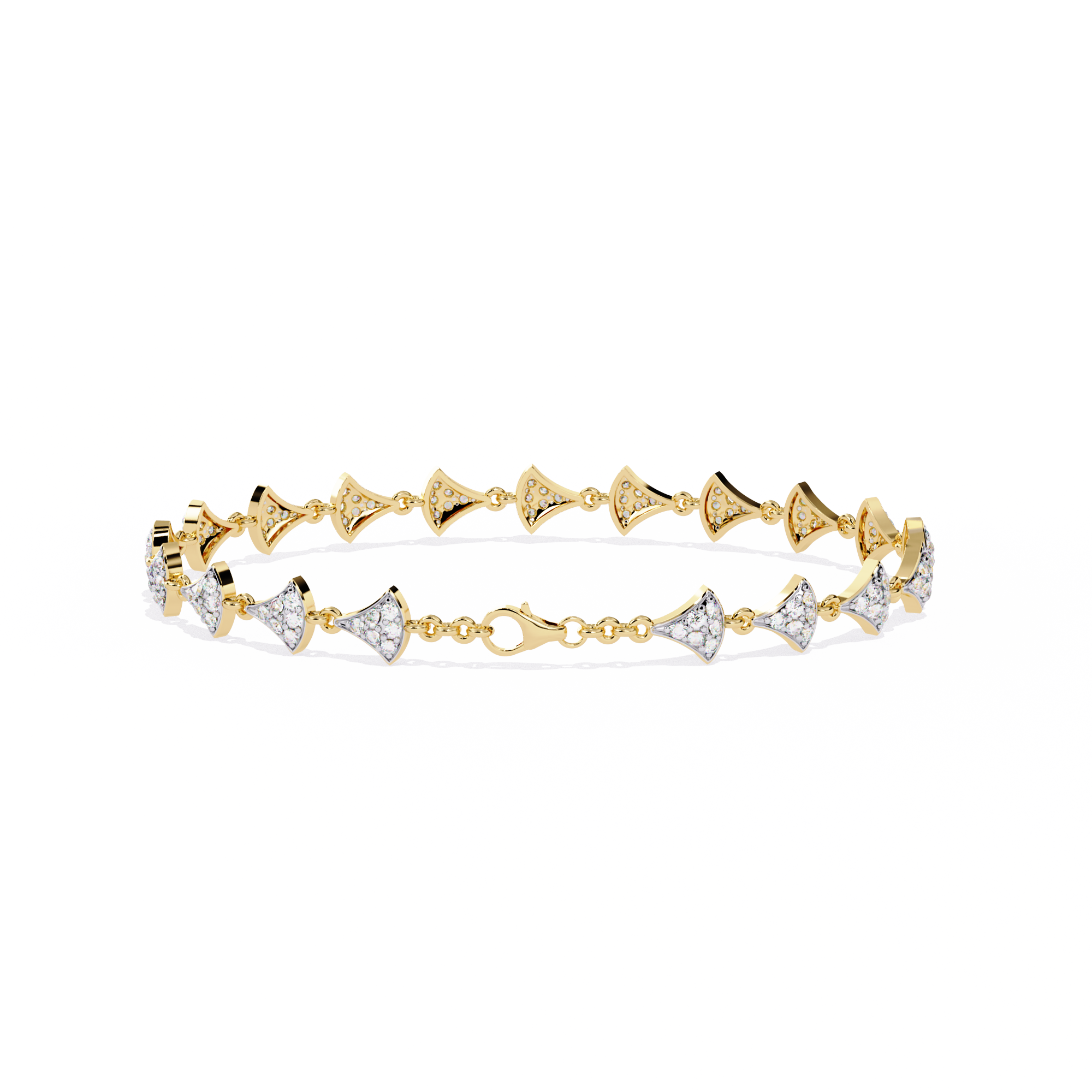 Fabulous  Bracelet With 18k Gold  Lab Grown Diamond.