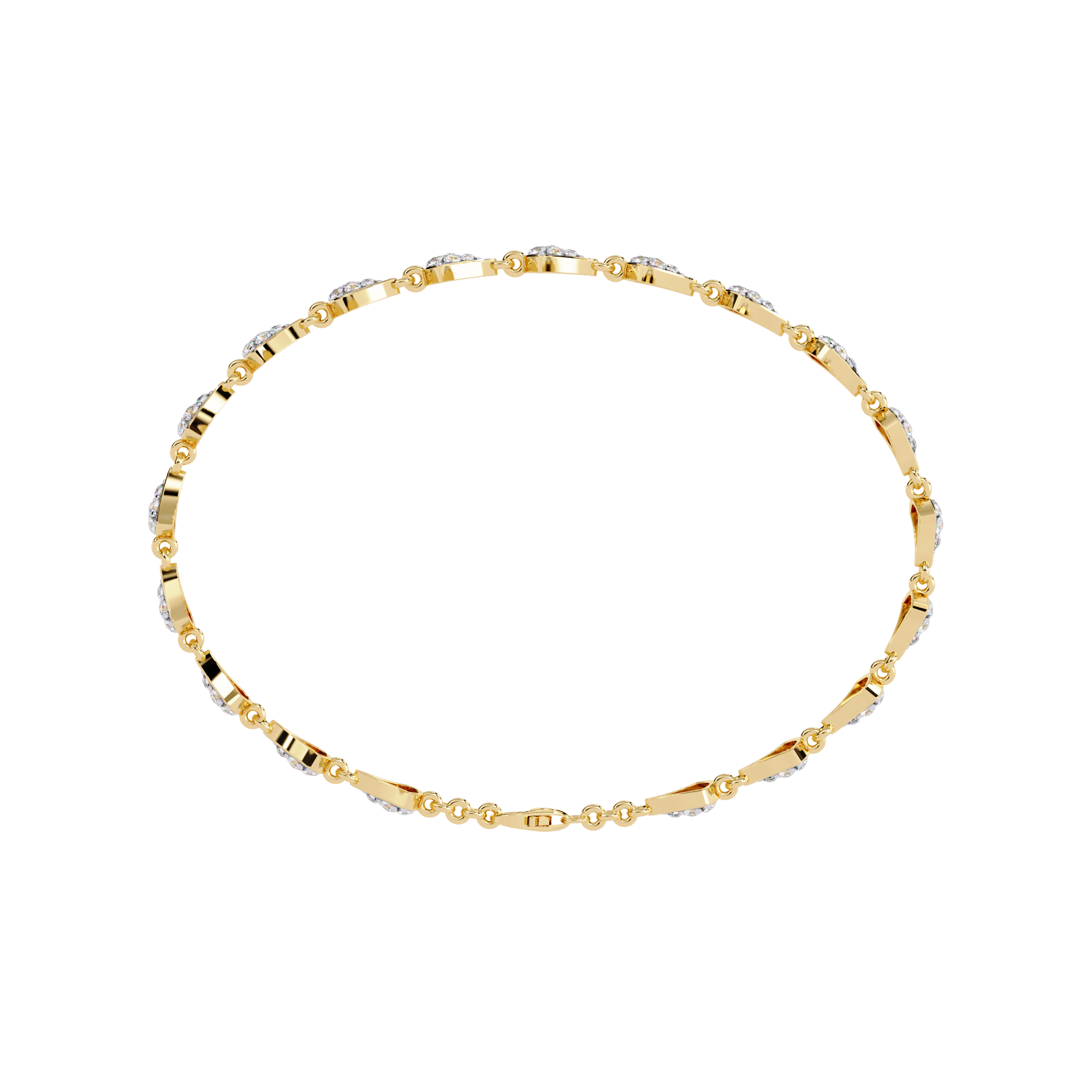 Fabulous  Bracelet With 18k Gold  Lab Grown Diamond.