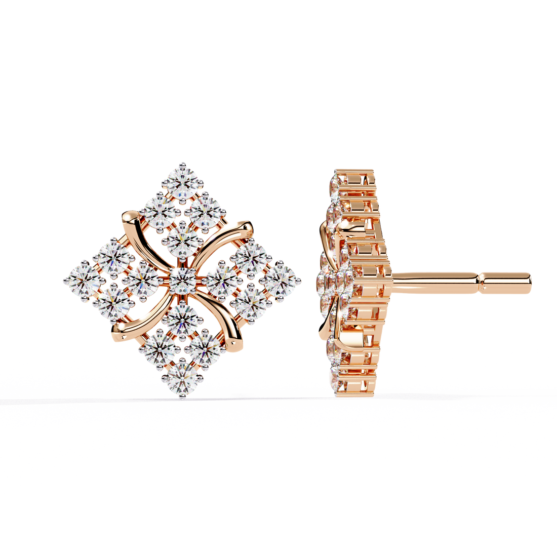 Unique 18K GOLD EARRING WITH LAB-GROWN DIAMOND.