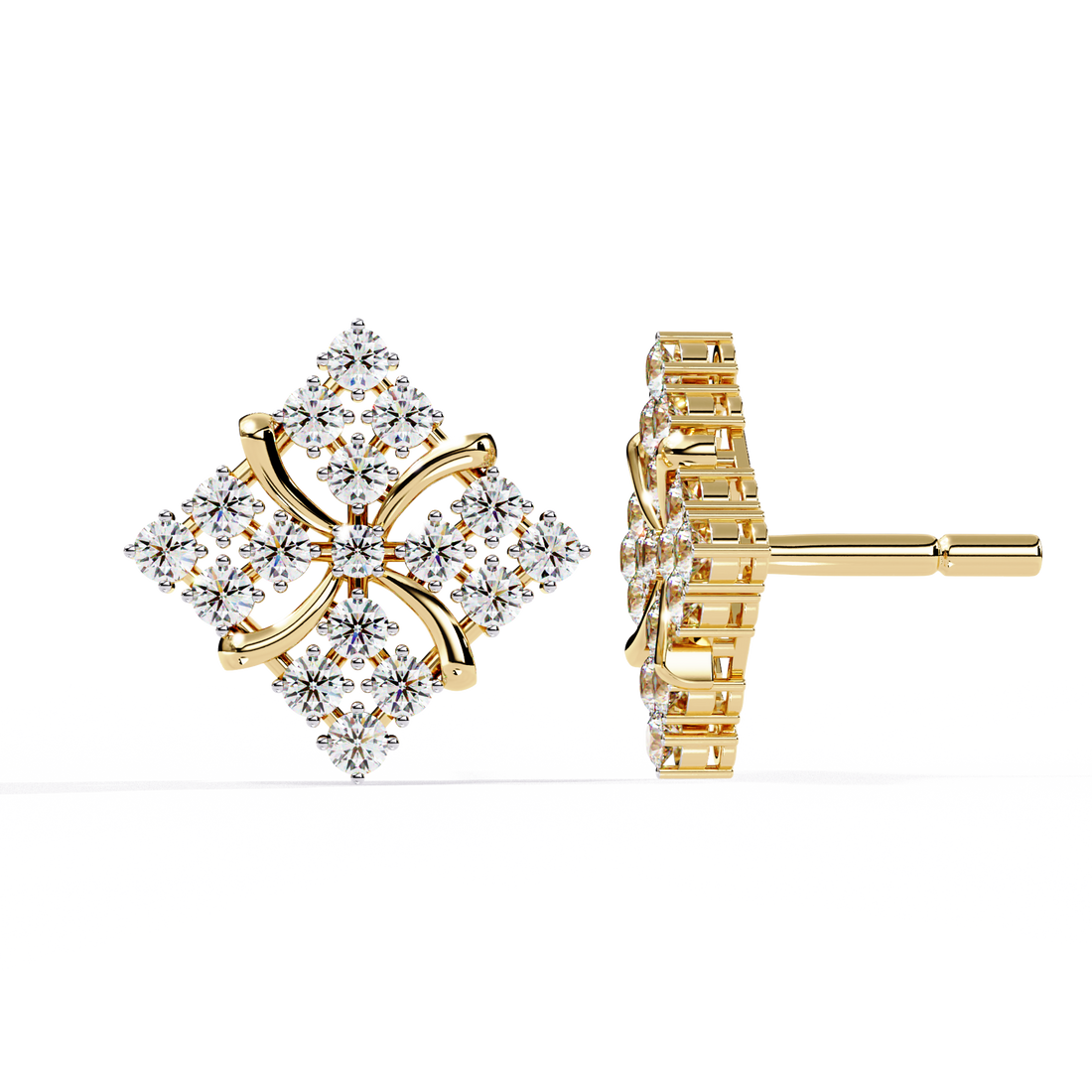 Unique 18K GOLD EARRING WITH LAB-GROWN DIAMOND.