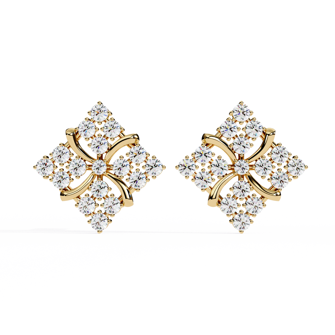Unique 18K GOLD EARRING WITH LAB-GROWN DIAMOND.