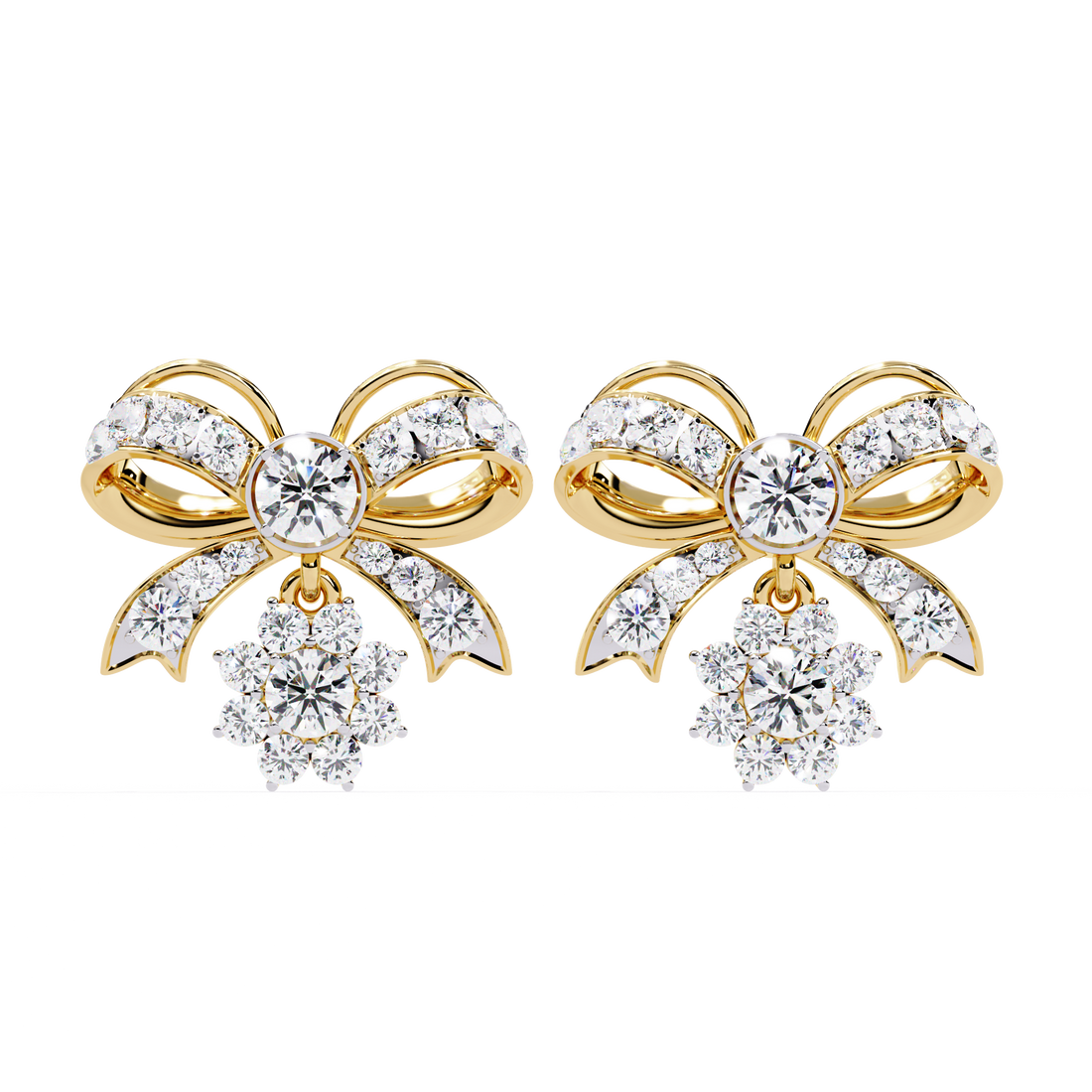 Unique 18K GOLD EARRING WITH LAB-GROWN DIAMOND.