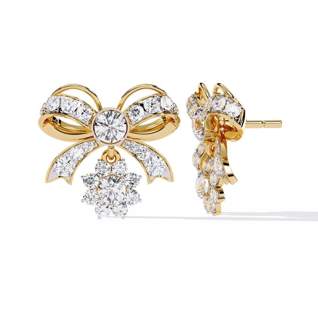 Unique 18K GOLD EARRING WITH LAB-GROWN DIAMOND.