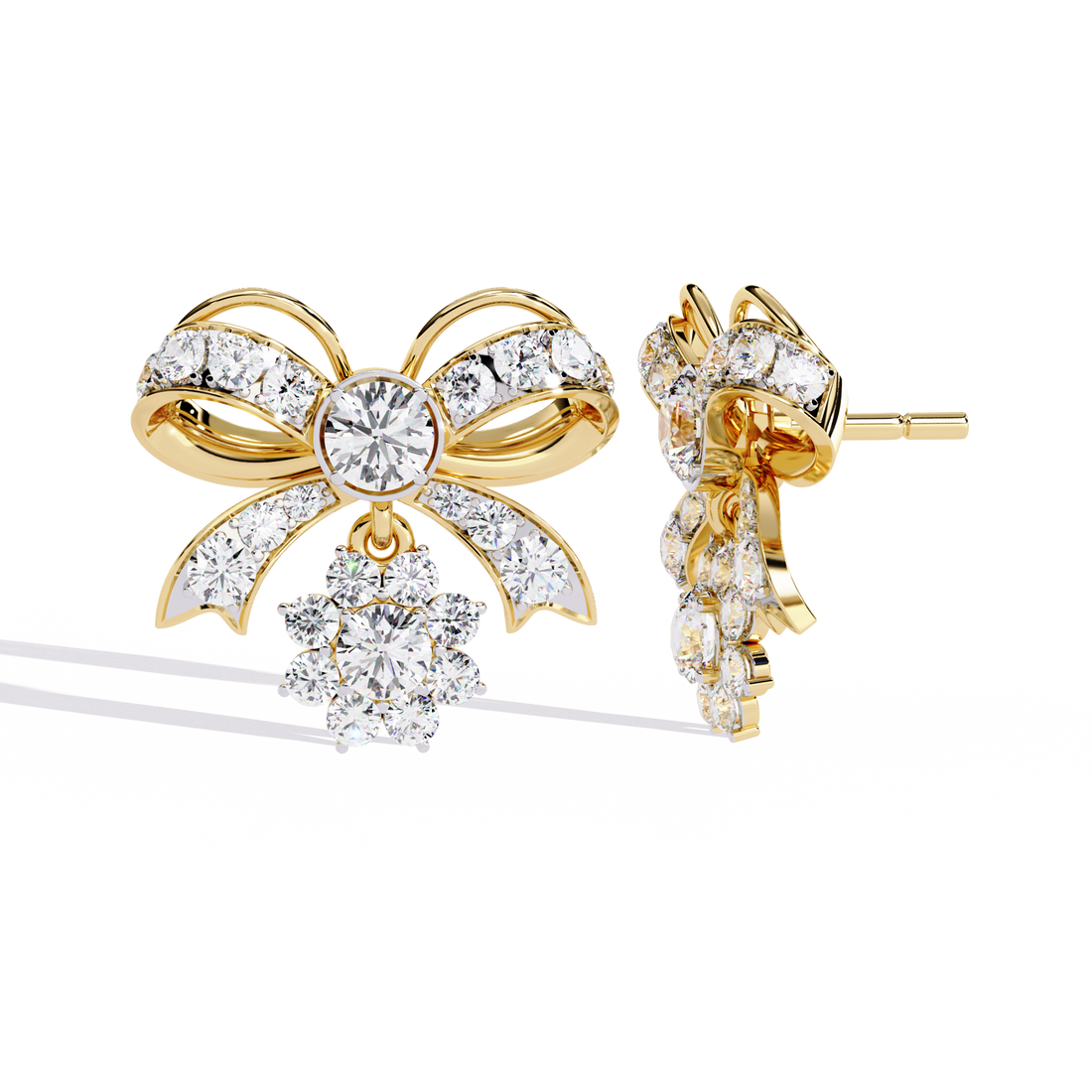 Unique 18K GOLD EARRING WITH LAB-GROWN DIAMOND.