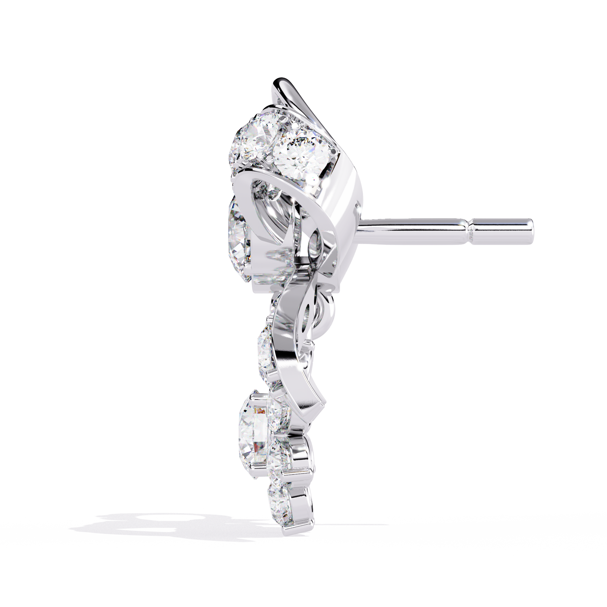 Unique 18K GOLD EARRING WITH LAB-GROWN DIAMOND.