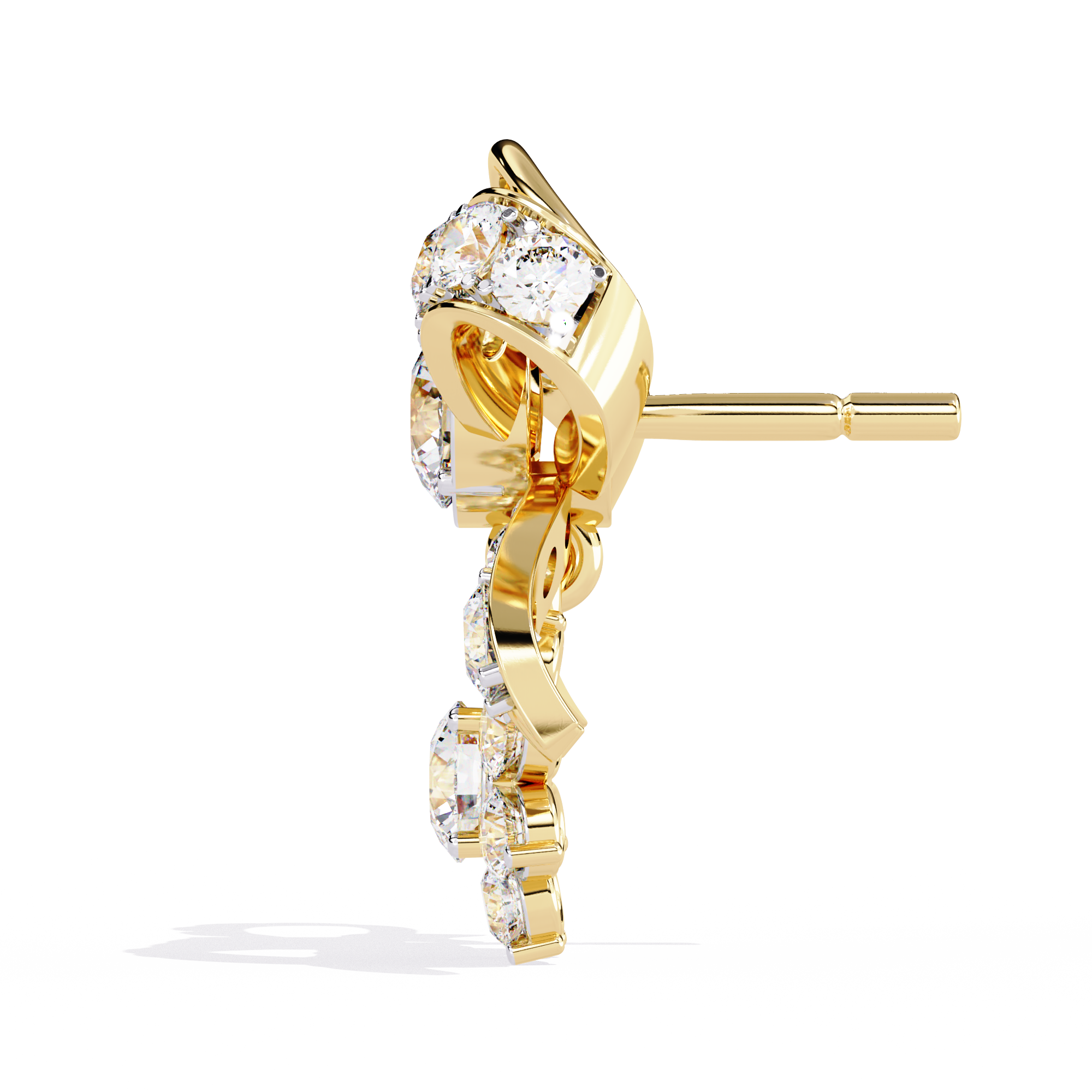 Unique 18K GOLD EARRING WITH LAB-GROWN DIAMOND.