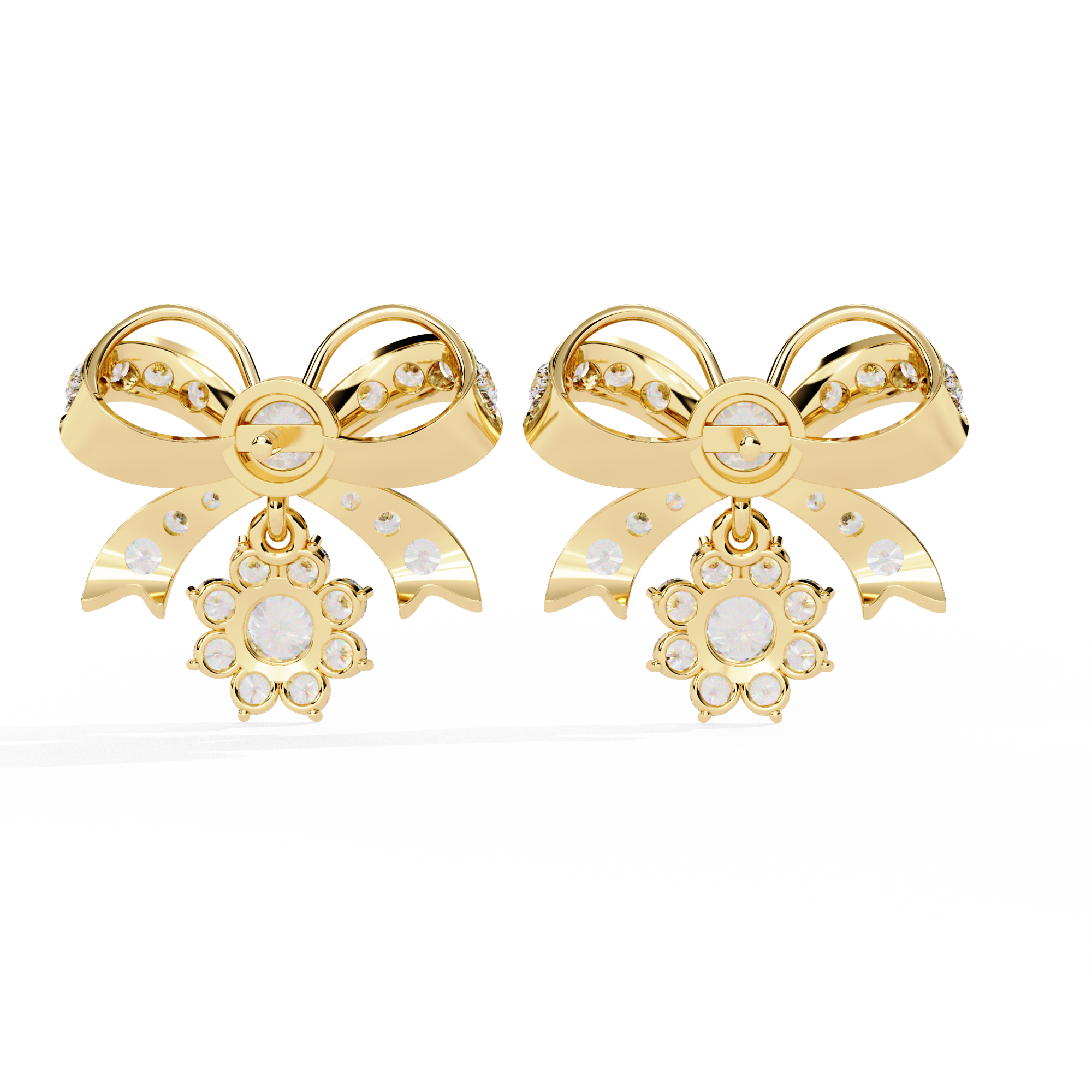 Unique 18K GOLD EARRING WITH LAB-GROWN DIAMOND.
