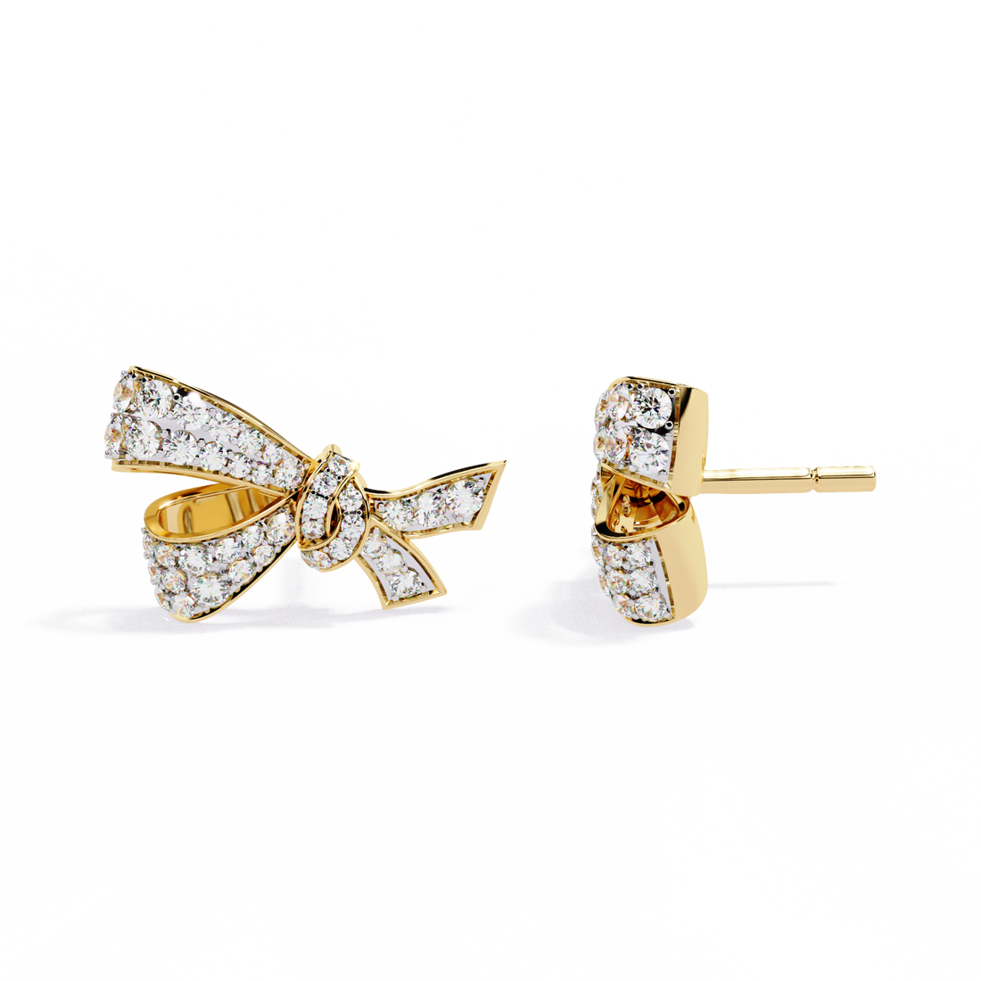 Unique 18K GOLD EARRING WITH LAB-GROWN DIAMOND.