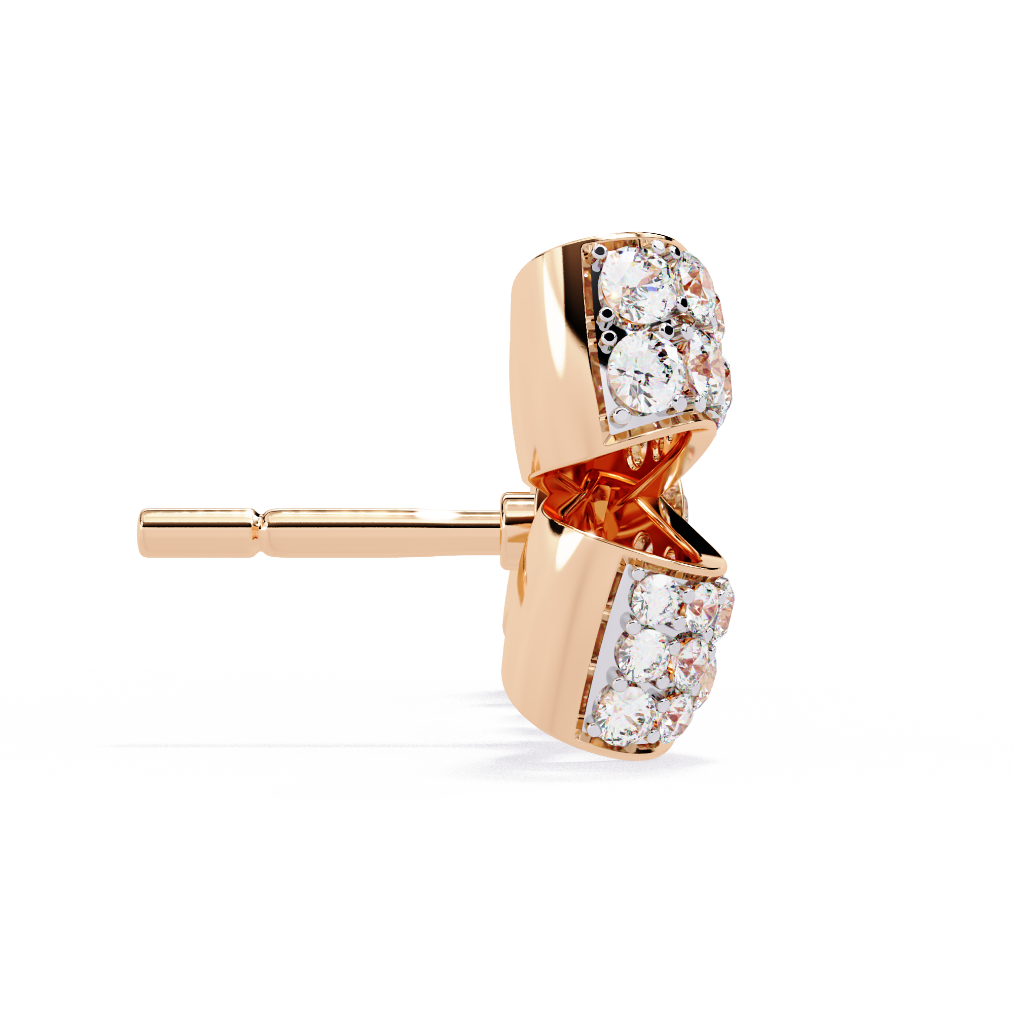 Unique 18K GOLD EARRING WITH LAB-GROWN DIAMOND.