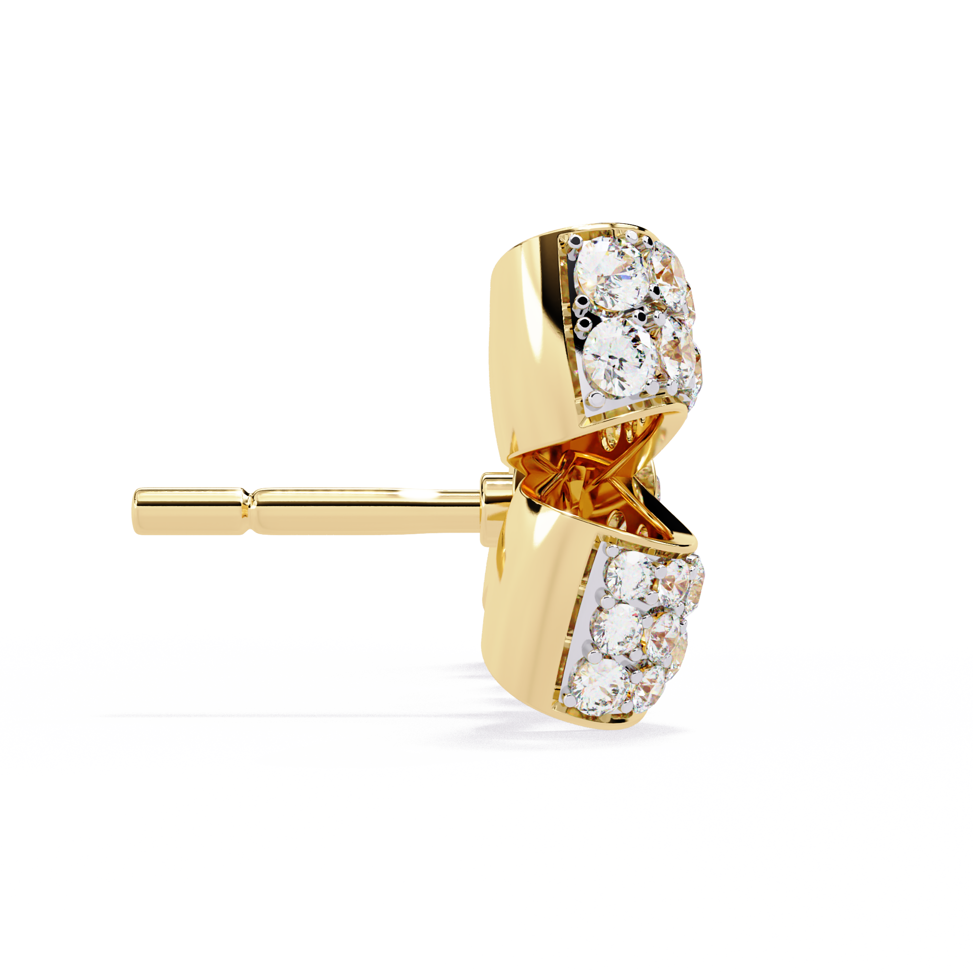 Unique 18K GOLD EARRING WITH LAB-GROWN DIAMOND.