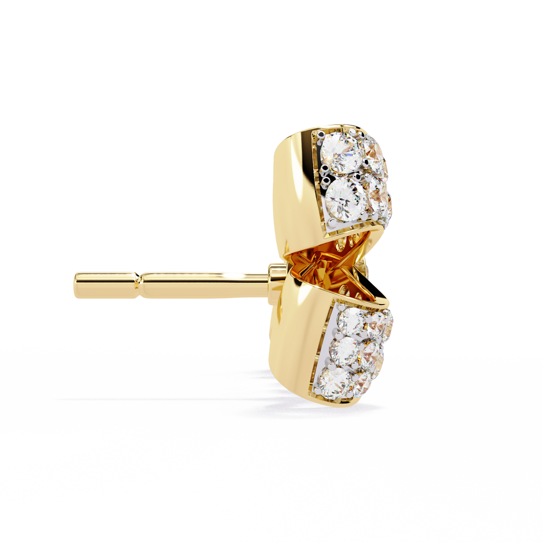 Unique 18K GOLD EARRING WITH LAB-GROWN DIAMOND.
