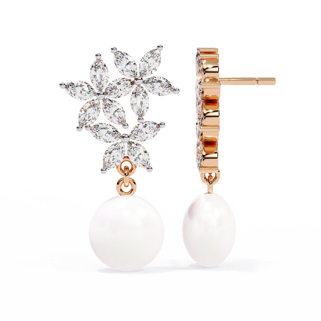 Unique 18K GOLD EARRING WITH LAB-GROWN DIAMOND.