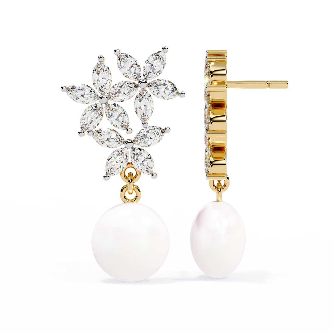 Unique 18K GOLD EARRING WITH LAB-GROWN DIAMOND.