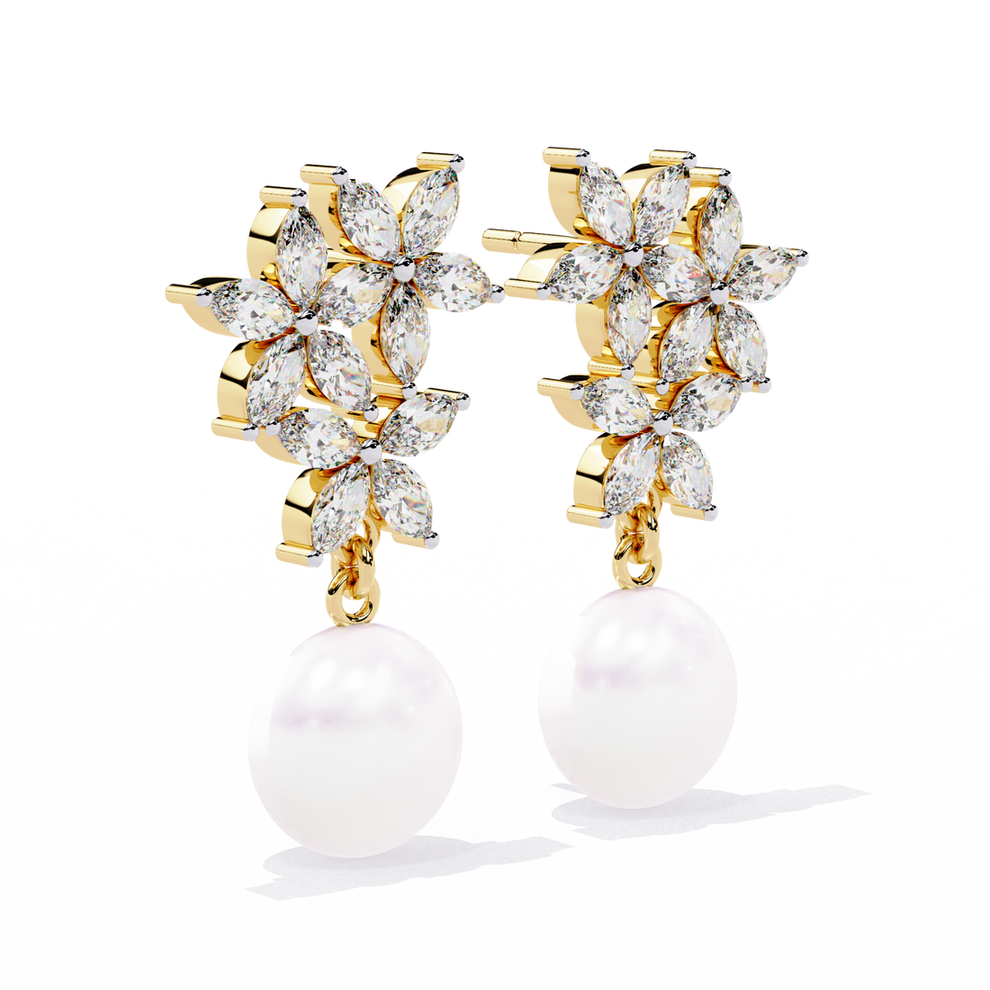 Unique 18K GOLD EARRING WITH LAB-GROWN DIAMOND.
