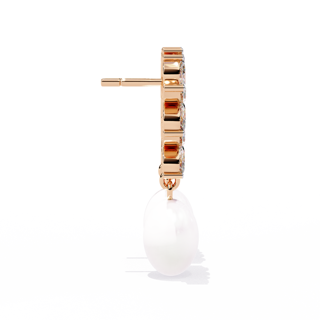 Unique 18K GOLD EARRING WITH LAB-GROWN DIAMOND.