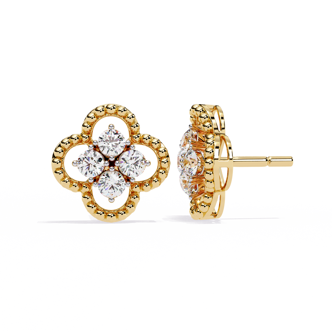 Unique 18K GOLD EARRING WITH LAB-GROWN DIAMOND.
