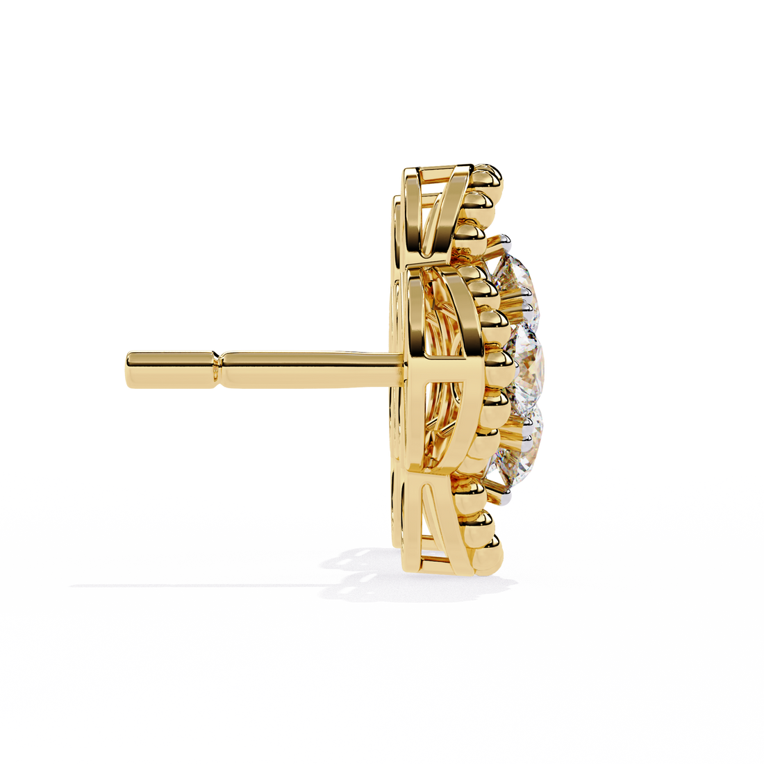 Unique 18K GOLD EARRING WITH LAB-GROWN DIAMOND.