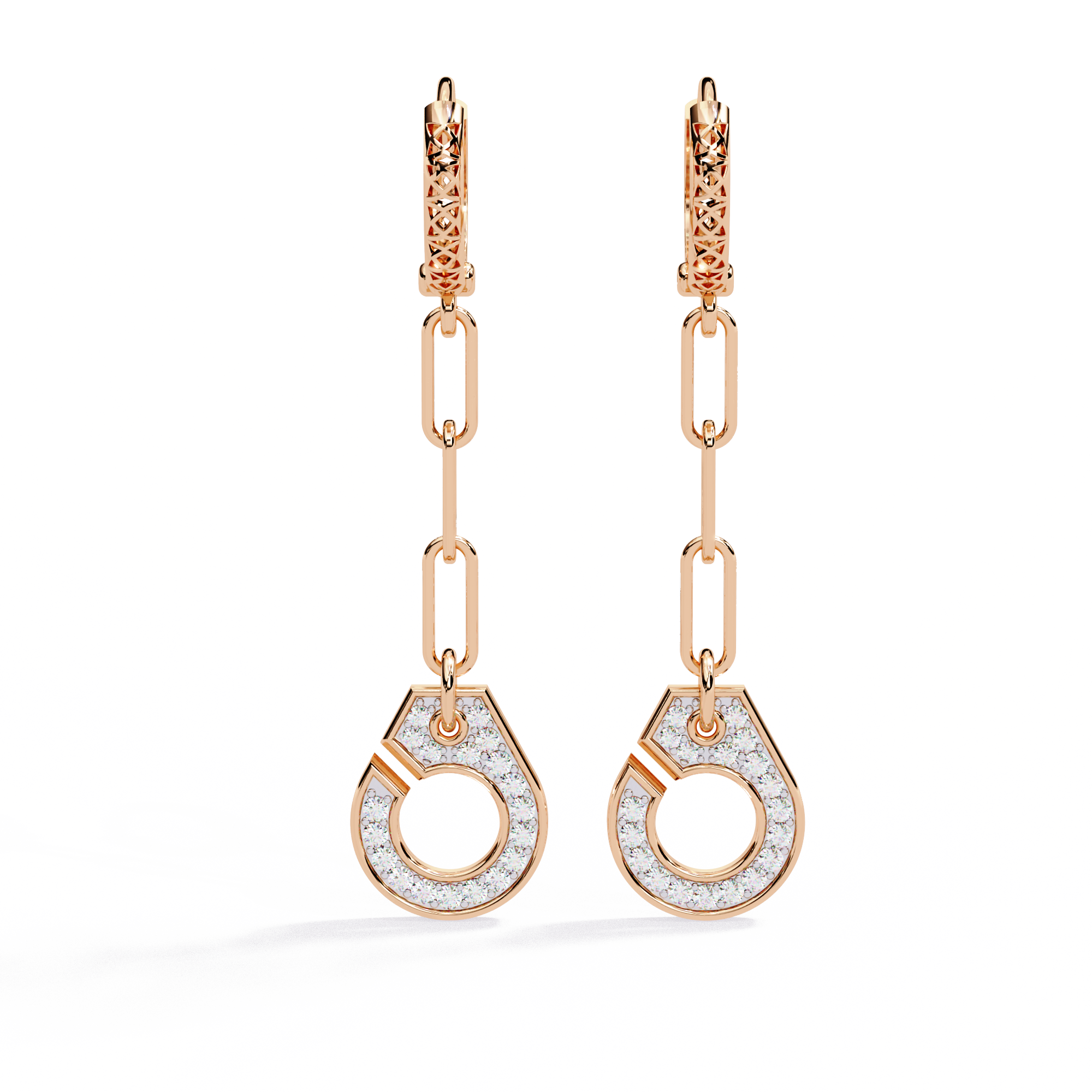 Unique 18K GOLD EARRING WITH LAB-GROWN DIAMOND.