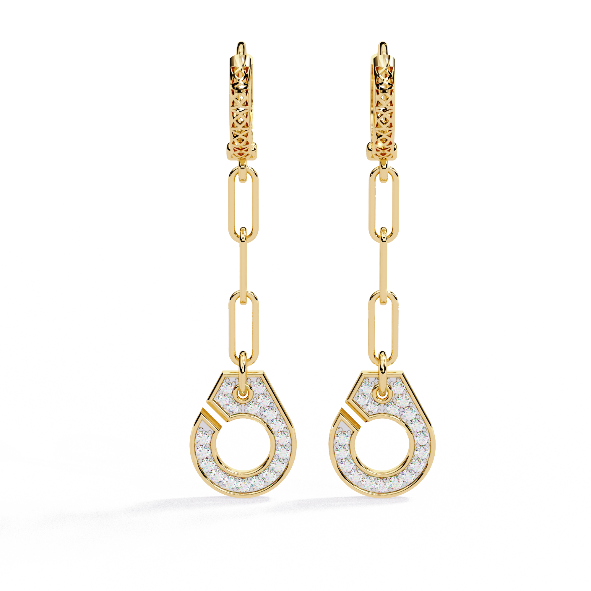 Unique 18K GOLD EARRING WITH LAB-GROWN DIAMOND.