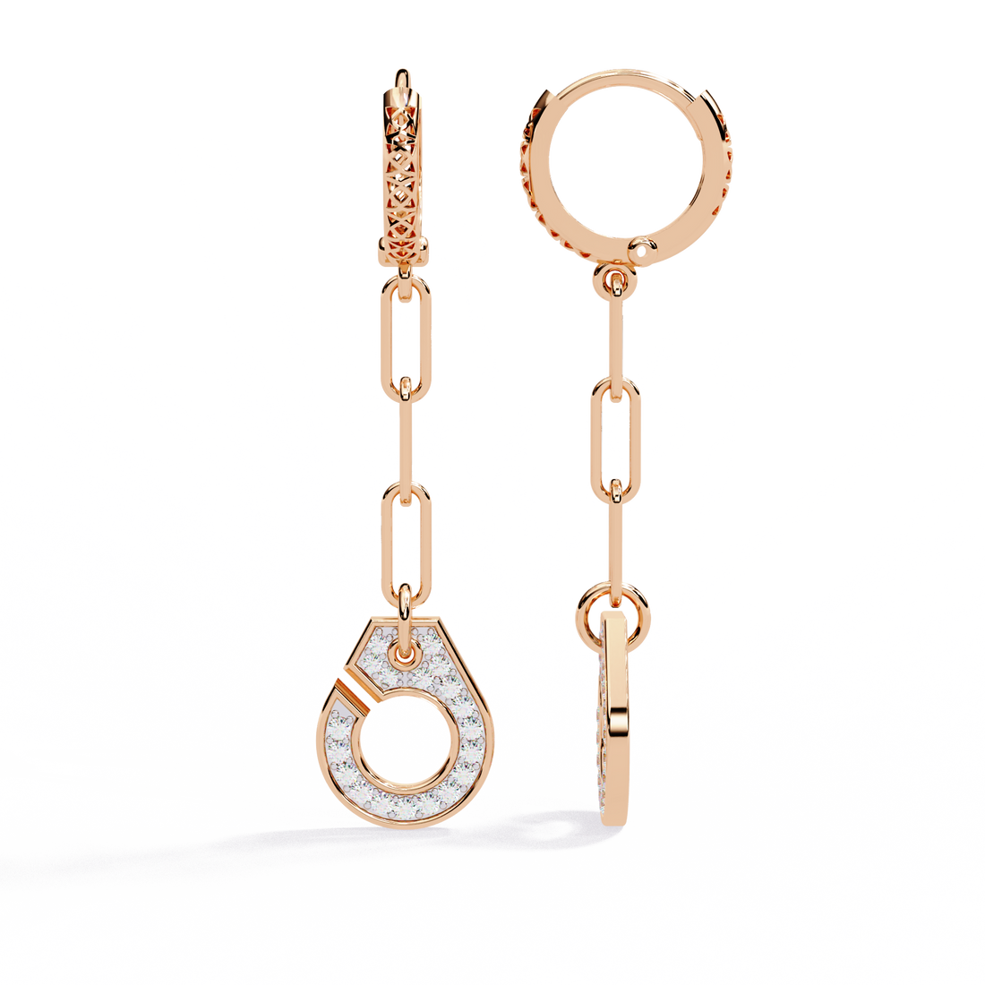 Unique 18K GOLD EARRING WITH LAB-GROWN DIAMOND.