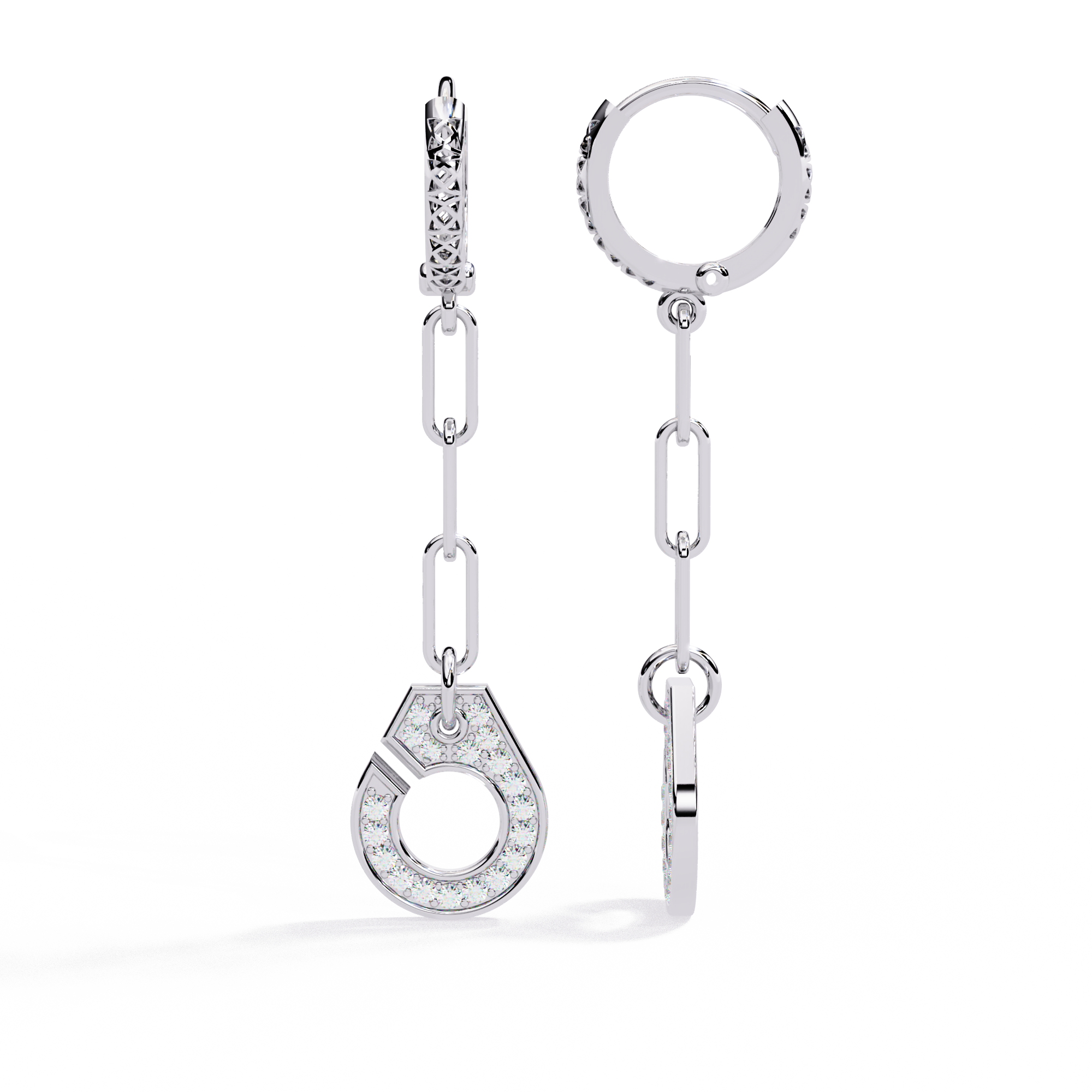 Unique 18K GOLD EARRING WITH LAB-GROWN DIAMOND.