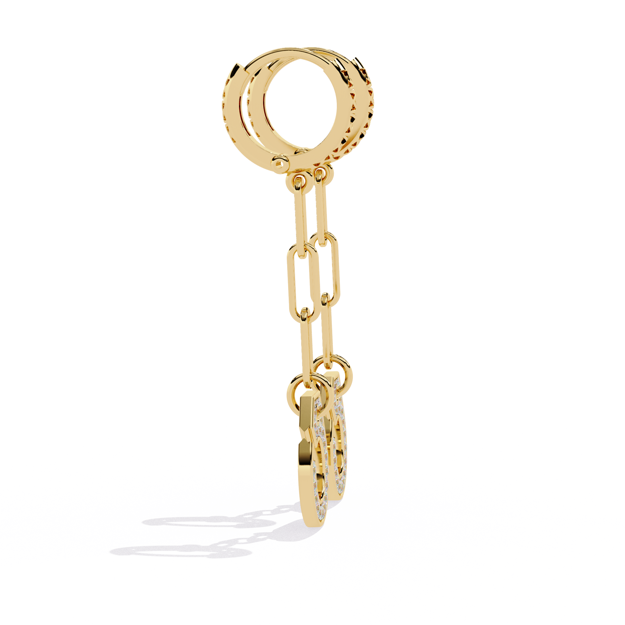 Unique 18K GOLD EARRING WITH LAB-GROWN DIAMOND.