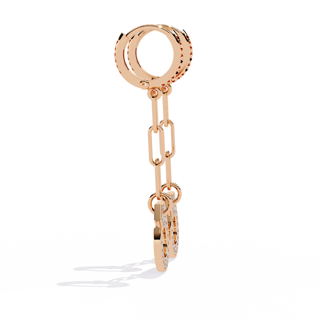 Unique 18K GOLD EARRING WITH LAB-GROWN DIAMOND.