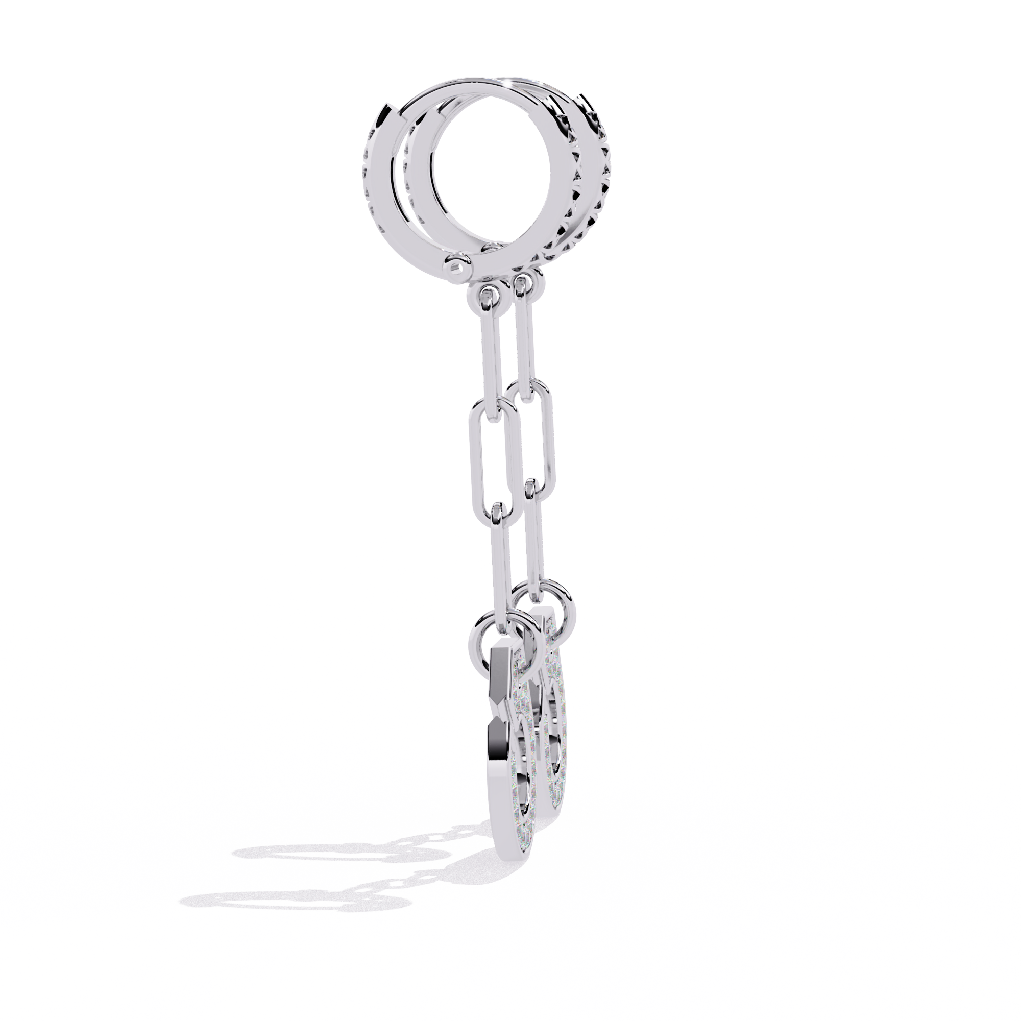 Unique 18K GOLD EARRING WITH LAB-GROWN DIAMOND.