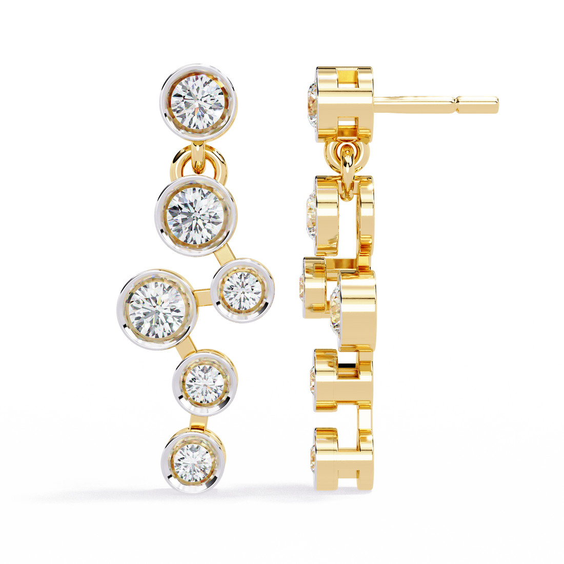 Brilliant 18K GOLD EARRING WITH LAB-GROWN DIAMOND.