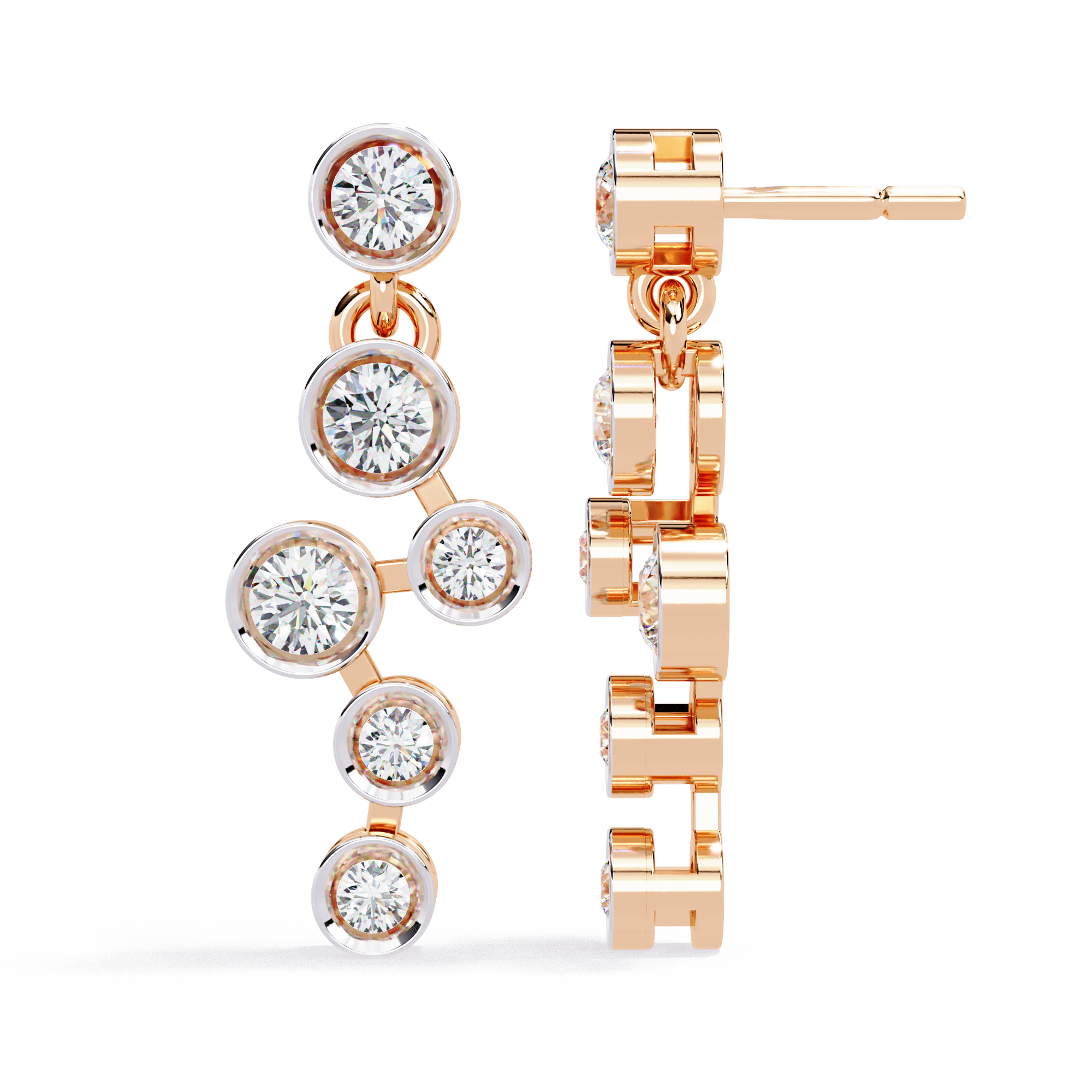 Brilliant 18K GOLD EARRING WITH LAB-GROWN DIAMOND.