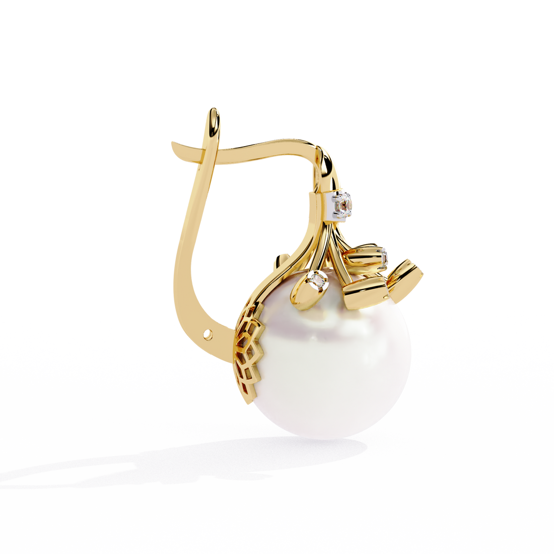 Brilliant 18K GOLD EARRING WITH LAB-GROWN DIAMOND.